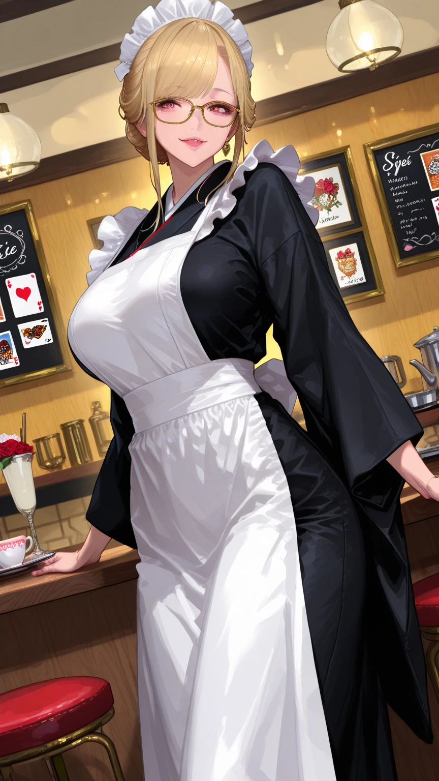 Making pancakes in the Asteria VK skillet,a blond,Twin-tailed,1little girl,Woman in her 30s,maid apronl,Laughing,kitchin,Bento,sodden,The upper part of the body