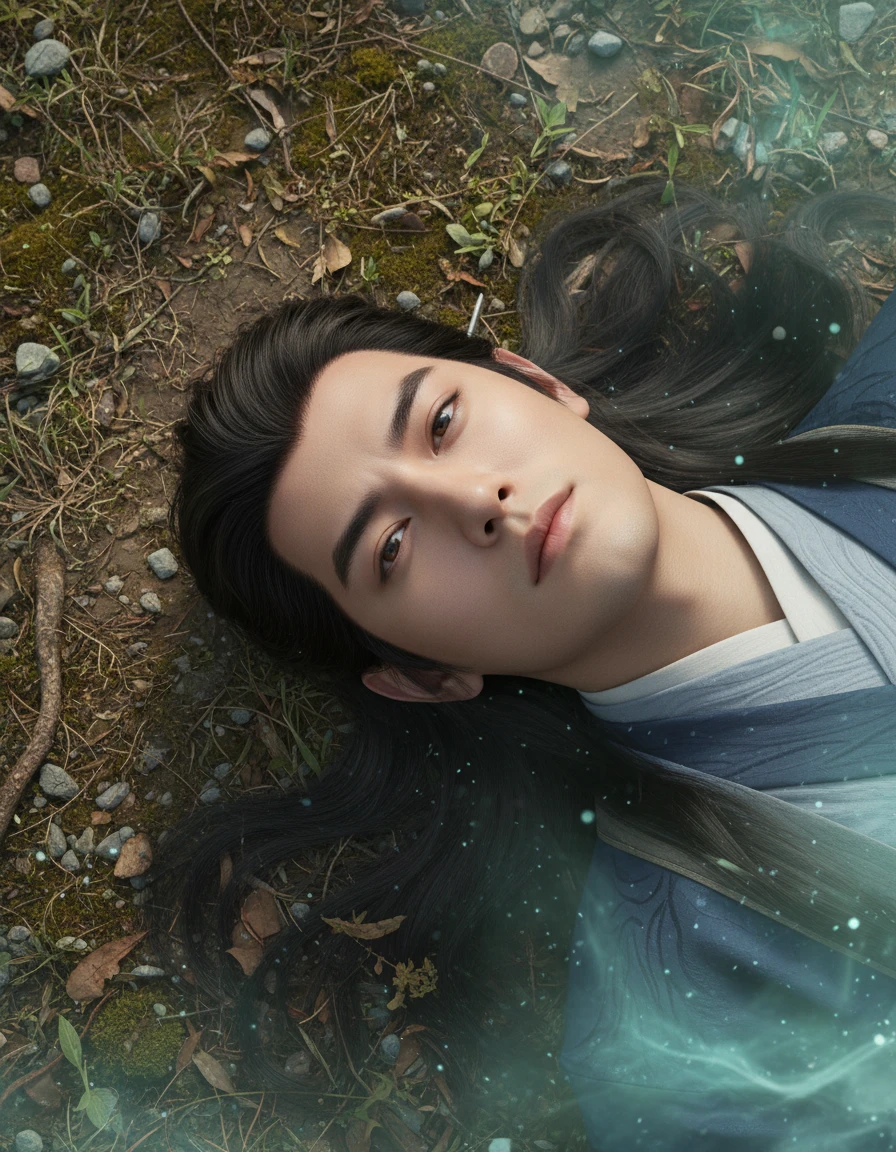 (Best Quality:1.2), (high resolution:1.2), (beautiful face and eye:1.5), (sharpest focus:1.2), (Ultra-realistic Photo:1.2), (Ultra-precise Photo:1.2), (Depth of field:1.2), (8k high resolution:1.2). (perfect :1.2), 
(nice hands:1.5), (perfect hands:1.5), (cynical smile:1.5), (A very young and beautiful Chinese man:1.0), (lying down quietly with closed sick eyes:1.8), (At the top of a steep rocky mountain:1.8), 
(Stars of Leo twinkling in the night sky:1.5), (Looking down angle:1.5), (holding a drawn sword:1.0), (Chinese warrior with very light armor and beat-up arms:1.0), (Pale complexion:1.5), 