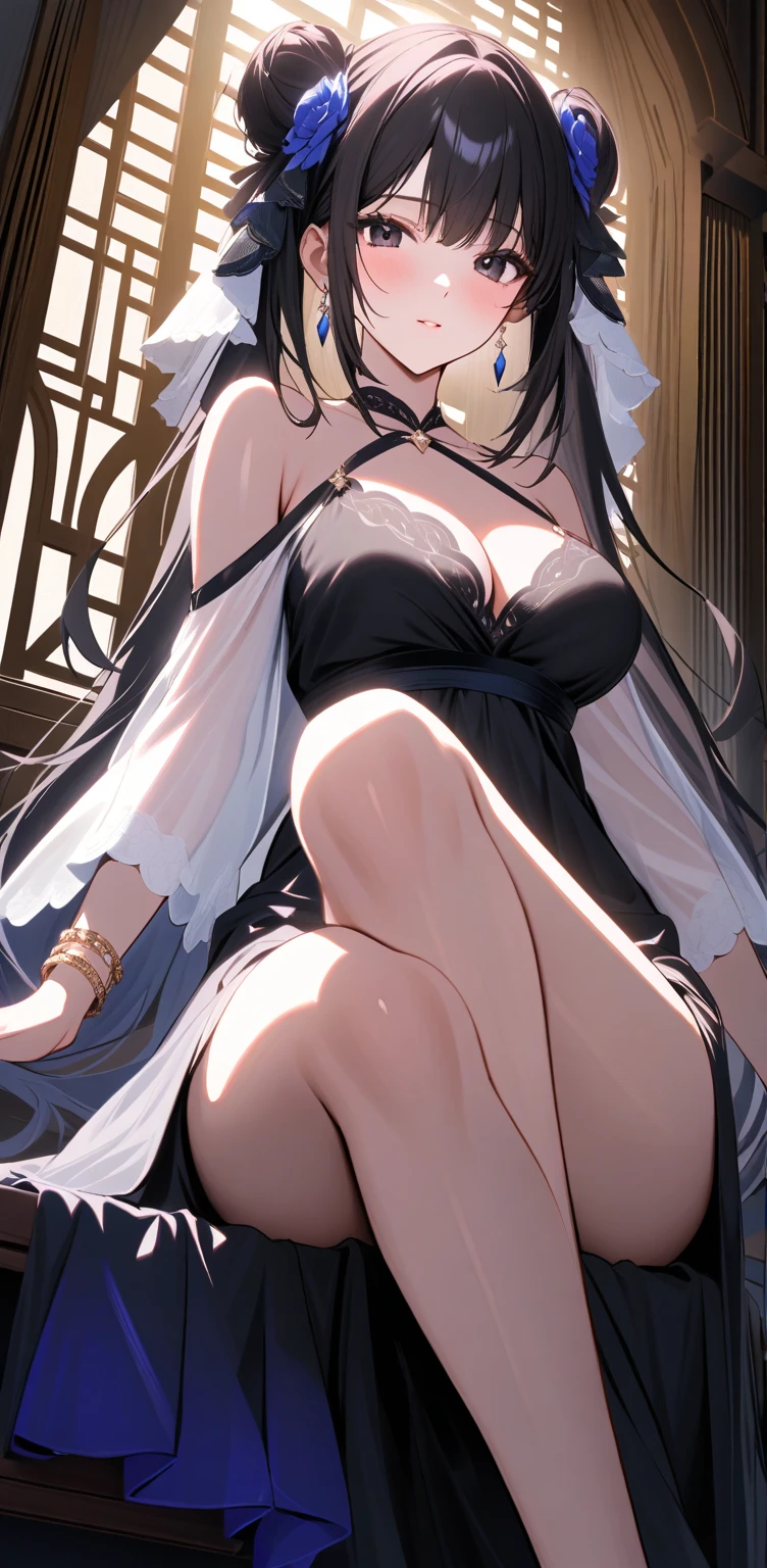 White transparent panties black silk 