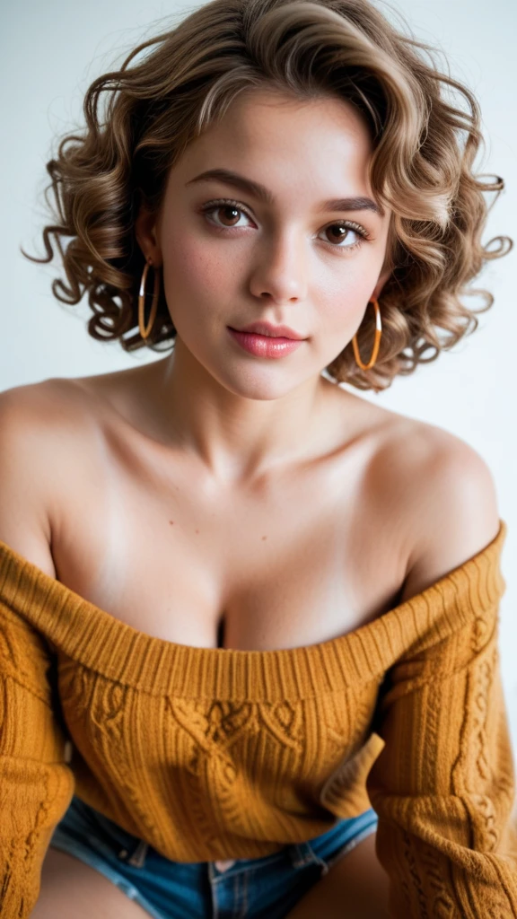 femme, Elle a la peau brun olive, avec afro blond, femme magnifique, Afro blonde bouclé, cheveux blond bouclé à la peau brune, curly hair, 30-year-old french woman, Magnifique dame, Femme de 30 ans de Cuba, Portrait Rose bertram, , Young Métis woman