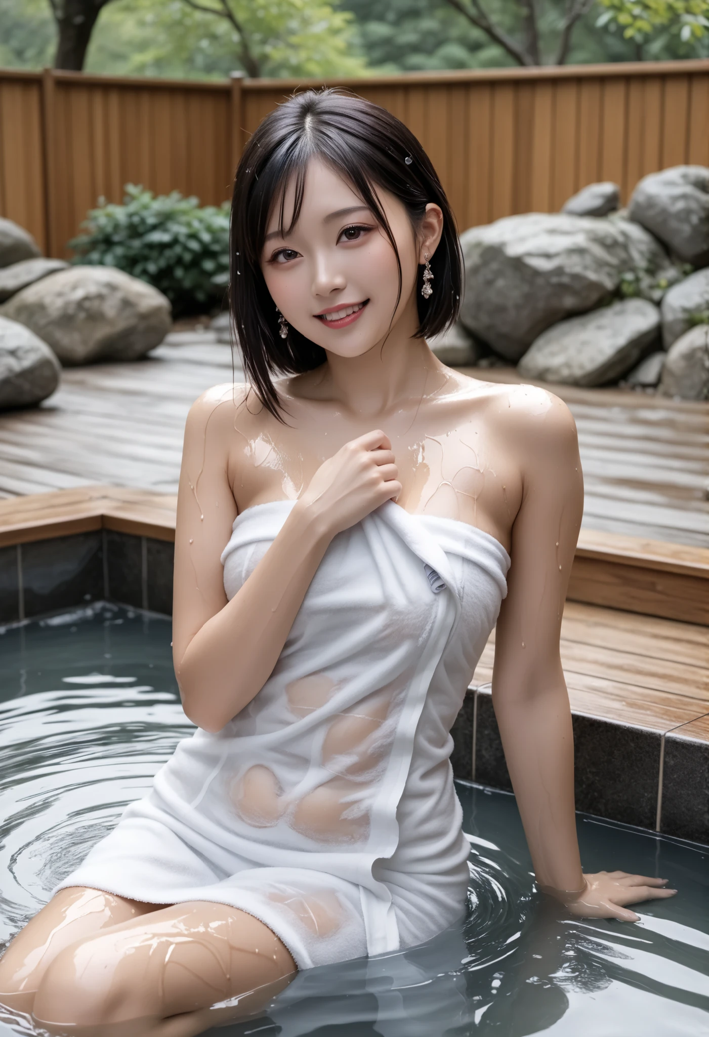 最high quality 、high quality 、 最High Fine、High Fine、8K quality、high image quality 、最high quality、 masterpiece 、immersive video、 very realistic images of the floor at night 、Realistic Painting、 perfect detail 、 Fukasoko Onsen 、High Fidelity、 perfect pictures without blur、close to reality、 image faithfully reproduced down to the smallest detail、 Exquisite and Realistic Weapons 、 exquisite and realistic human skin 、 realistic face in every detail、 realistic eyes with attention to detail 、 Realistic lips drawn with minimal detail 、 detailed and real teeth、Real ears、 Realistic Hair 、detailed and realistic breasts、  Realistic nipples in great detail 、 Realistically drawn areolas 、 Realistic nipples with minimal detail 、 detailed realistic female organs 、Detailed and realistic vagina、 detailed anal clitoris 、 labia minora detail drawn realistically in every detail 、anus 、Labia minora realistically drawn down to the smallest detail 、(((female pubic hair)))、((Japanese model))､((gravure idol))、((Young face))、((black hair))、((Medium Rounded Breasts))、((stylish body ))、(((Wet skin all over )))、Japanese woman wrapped in natural hot springs and a white see-through towel、hot springs in the hot springs area、(((The white see-through towel is wet and your skin can be seen through)))、((A small towel is wrapped around the body.))、Japanese woman at a natural hot spring in the hot spring area、Japanese woman relaxing in the bath、(soft natural light)、((in the deep forest(soak only your ankles in an indoor hot spring))、((Hot Springs Surrounded by Rocks))、((Deep bathtub(Deep Hot Springs))、((Hot Spring Girl))、((Bathing in a hot spring ))、((close to wet towels))、((hot springs))、((腰までhot springs))、((sit down on your hips))、((kneel down and sit in the hot springs))、((kneel down and sit in the hot springs))、((Lying in a hot spring))、((膝をつきながらBathing in a hot spring ))、((in the hot spring area、Lie down until the water reaches your shoulders))、((Please lie down while soaking in water up to your shoulders.))、((Very clear fresh water))、(( Main Body Seen from the Surface of the Water ))､(((watching her from a random angle)))