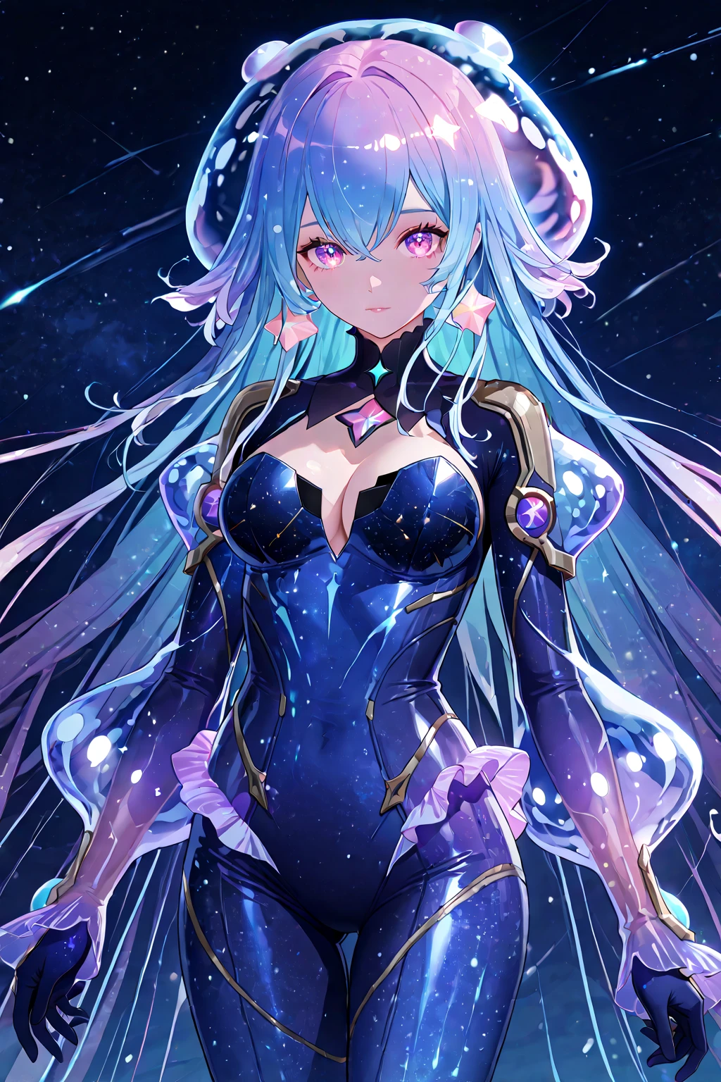 spiritual Blue fire fluffy fox girl,1 garota, olhos brilhantes perfeitos e bem desenhados,  seios naturais, Corpo fino, lindo e delicado rosto fofo,  pele detalhada, pele realista, rosto humano, Medium length hair, cabelo volumoso,super high resolution, 8K, Best quality parameters, pulseiras, extremamente detalhado grosso apertado ,pastel brilhante ((dark azul, (azul:0.4), prata:1.3), (rosa, roxo:0.75)) ornamentado , decote, umbigo, jovem, pequena fera,  ultra detalhado, Fotorrealista, ((imagem real)), (melhor qualidade:1.4), super high resolution, mais detalhes, City and buildings behind a window, futurista, ciberpunk, magical technologies,  16k, HDR, RTX, Rastreamento de raio, radiosidade, Anisotropic filtering, underground dispersal, metallic reflections, detalhado, realista, Arte digital altamente detalhada em 4k, extremely detailed CG unity 8K wallpaper, vibrant cors, (Pose sedutora:1.6)
