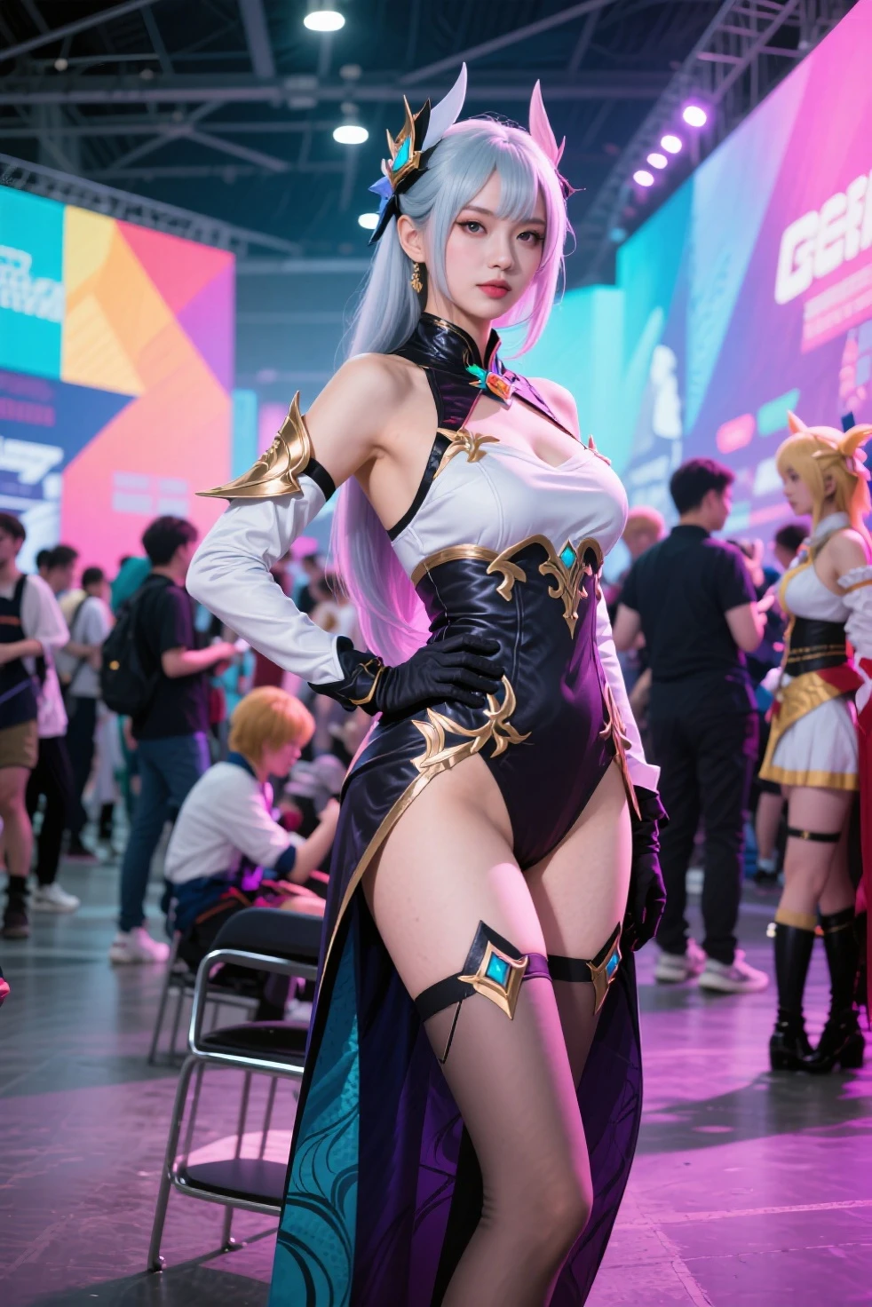 1 girl, black eyes, black long hair, bracelets, dresses, earrings, jewelry, long hair, looking at the audience, realistic, solo, full body