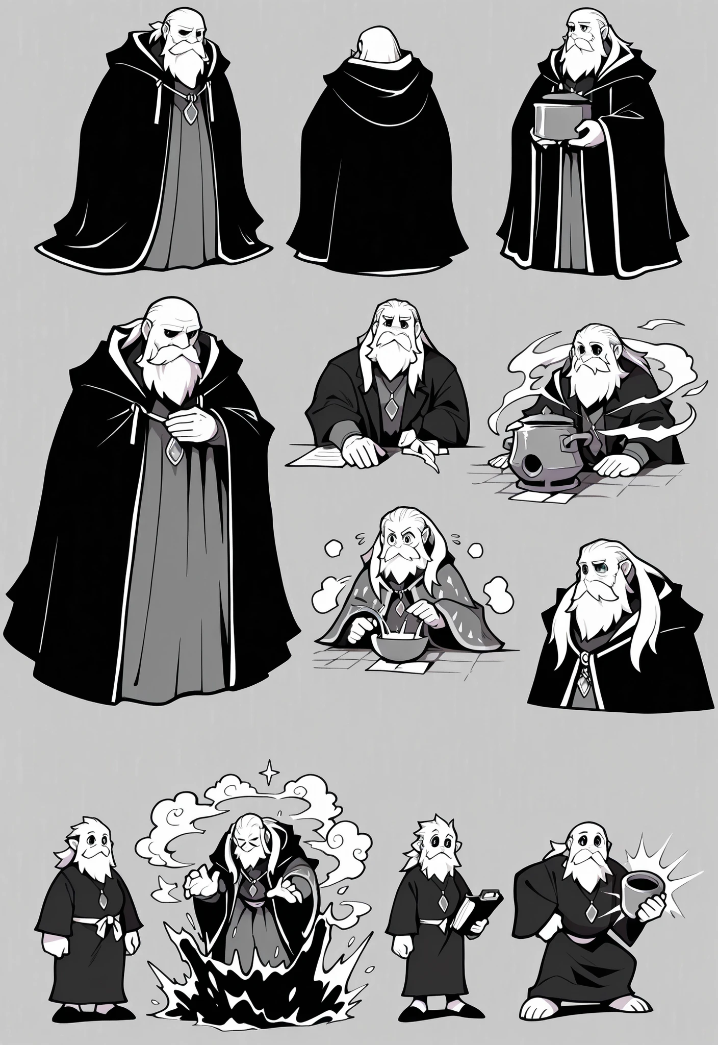 Experienced character reference sheet adoptable for office wizards bestiary, masterpiece , modern day alternate universe, no background, full body, multiple views , best quality , masterpiece , character sheet , dungeon & dragons , visual novel , featured on Pinterest , dynamic. Office wizards bestiary, the many various wizard characters of an office building from the Netherworld. Fantasy world wizards in business suits, hang around the water cooler, change printer ink, run daily office computer tasks in their Medieval themed cubicles! Office work, computers, reports, meetings. Quality, high quality, ultra high resolution, Exquisite Faces, nerdy men, huge white beards, robes, fantasy library themed cubicles, wands, cauldrons, spell books, magic clouds, stars, office management, null-ghost,Takemoto Arashi. Score_9_up ,Score_8_up ,Score_7_up ,Score_6_up, best quality, masterpiece, perfect hands, wizards, 5 fingers, many body types, office supplies, no markings, no watermark, masterpiece, best quality, high details, perfect eyes, award winning, highres, HD, 16k. Some magic, enchanted special effects, highly detailed face, no defects, no watermarks, perfect eyes.