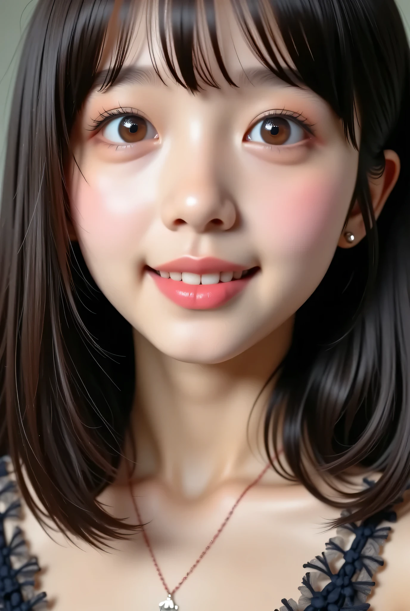 (very detailed}, , {Highest Quality}, {Super High Quality}, {highest resolution}, {{{sharp focus:pupil}}, {{16k}}, {{Realistic and Stunning Portrait of a Japanese High School Student: 2.0}}}, ((bust up:2.0))), {{Happy Smile: 2.0}}, {detailed facial depiction}}, {{detailed eye description, big eyes with double eyelids}}, {Thick Lips:Lipstick}, black hair, black pupil}}}, {????? High School Girl , Mini Skirt Dress with Lots of Ruffles:18 years old:pale skin:boobs}}, {{ Fairy Inspired Outfit}}, {{Unrealistic fairy-tale space}}, {{))), {very fantastic, depth of field photo}}, {{{Bob hair with trimmed Bang: Home Cut: Bang}}}, {{viewers}},