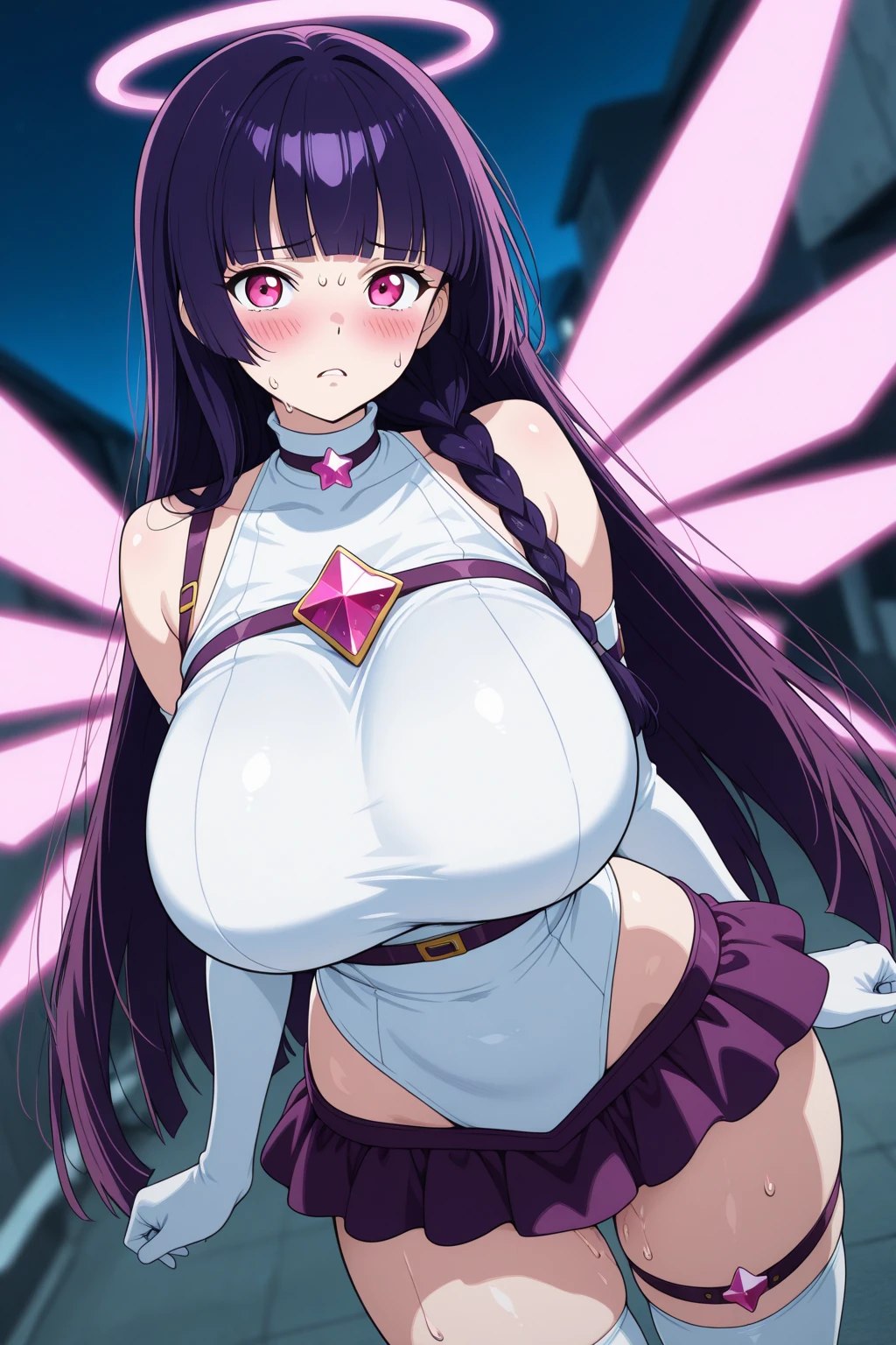 (Front Focus), (In the Dark:1.6), ,Huge are in full view　Completely 　Big 　Fantasy art, Photo Real, Dynamic Lighting, Art Station, Poster, Volumetric lighting, Beautiful woman with big  boobs shaking　　 　　Completely 　Updo　Super huge boobs　Black hair glasses　Black lace　Smile　　