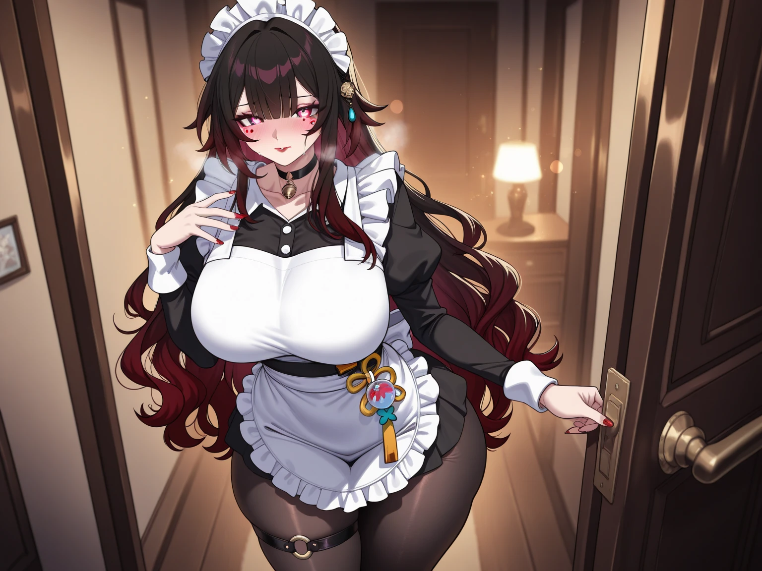 semiramis, (Mother:1.5), (Mature Woman:1.5), (absurderes, 8K, 4K, masutepiece, hyper extreme detailed:1.2), Best Quality, Perfect , Perfect face, Facing forward, High humidity, (Very big boobs:1.3), Browsing Caution, , (Very large :1.5), (Very large :1.5), smile,dress, Looking down on, sadistic, joy, Fearless smile, kitchen, apron, (Sharp Eyes:1.2), Cooking, Holding chopsticks, croquette