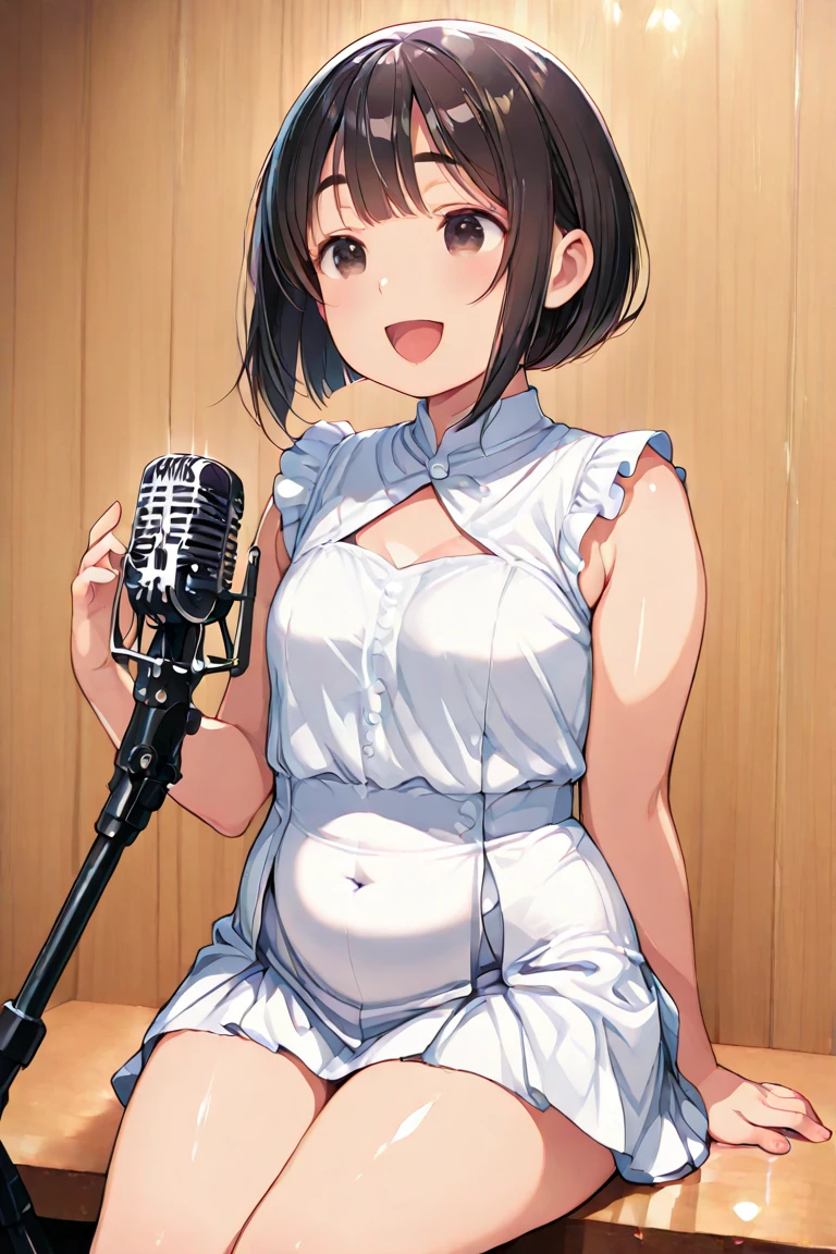 Black Hair、short hair、Girl、dress、Embarrassed、、Love Hotel、Blowjob