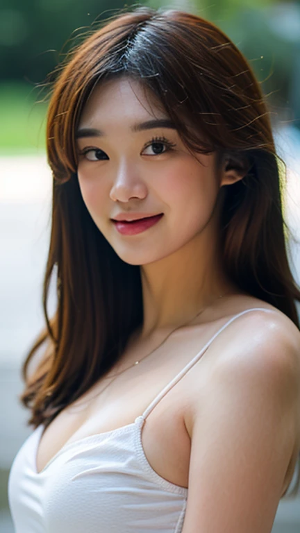 (Best Quality, Masterpiece, Ultra High Definition, High resolution, highly detailed, High Definition Face, clear pictures, HDR:1.5), (24-year-old woman:1.3), (close-up photo of face, eyes be visually in focus:1.3), 1 beautiful woman, (Japanese Mixed Race Beautiful woman:1.5), (beautiful eyes, light in the eyes), The facial features are clear, white skin, Glossy, very Fair skin, shiny skin, (film photography style:1.2), violently fluttering hair, very smile, Cute face, random hair styles, random hair color, 8 life size, ????????????
