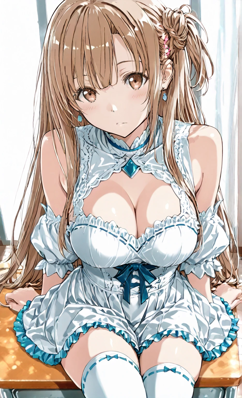 masterpiece，highest quality，One beautiful woman embracing another beautiful woman，Mother and daughter，Huge ,Huge boob,Sexy Body，Mother's_and_daughter