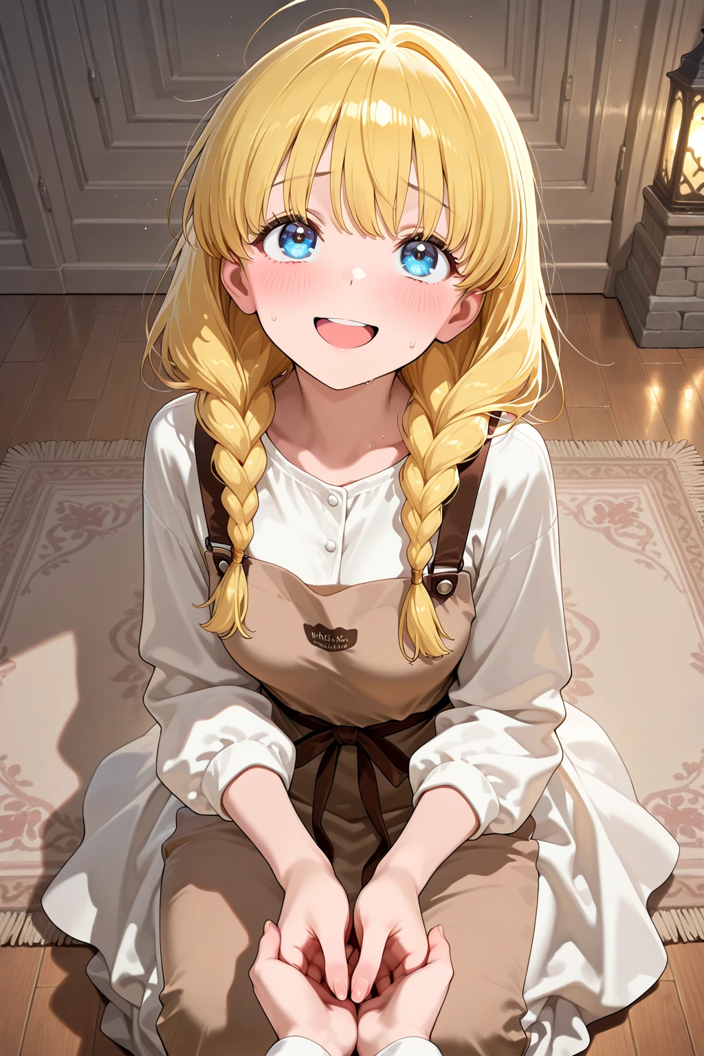 masterpiece, top quality, super detailed, CG illustration, high resolution, better lighting, best shadows, very delicate and beautiful, proper shading, hd, 8k,kirisame marisa, 1girl, solo, blonde hair, braid, shoes, alternate costume, pants, hood, hoodie, sneakers, contemporary