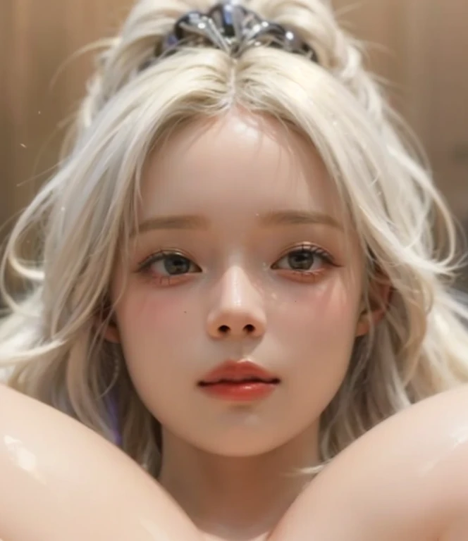 ,pubic hair,blond hair, 、​masterpiece, top-quality, The ultra -The high-definition, Top resolution, ighly detailed, profetional lighting、animesque、1 girl in、A slender, Very cute, Young face,