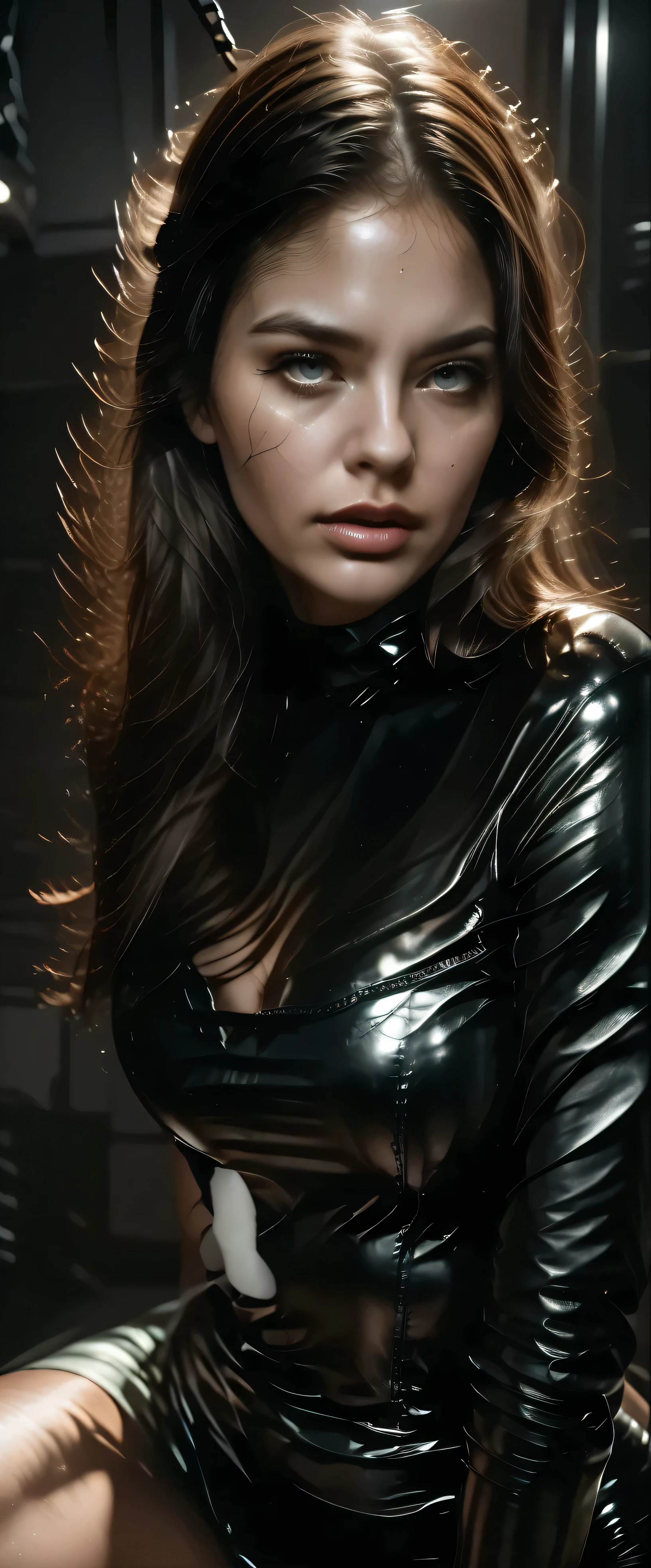 ultra highres, RAW photo, detail, huge_breasted 18yo girl, performing at film, (rough sex),sensual expression,erotic outfit, professional filming equipment, converted basement studio, mood lighting, leather furniture, recording setup visible, concrete walls, industrial aesthetic, professional photography lighting