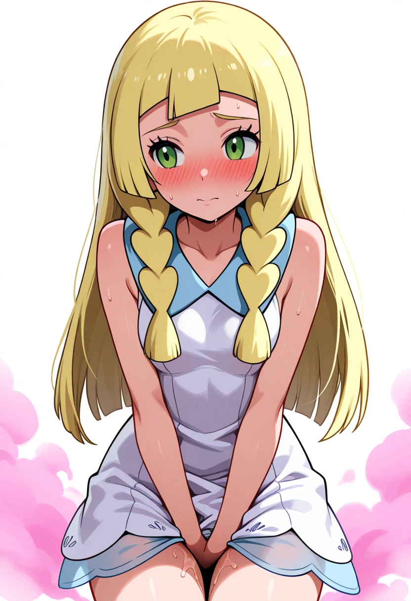 pixel, pixel art, 1girl, blond hair, sitting down on floor, body, smile, cozy,