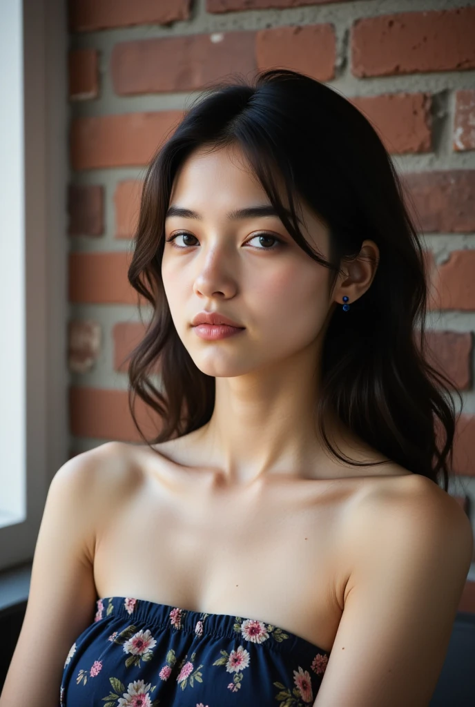 top-quality、​masterpiece、超A high resolution、(Photorealsitic:1.5)、Raw foto、1girl in、murky、deep-shadows、Unobtrusive、cold light、???? appearance、shorth hair、((very_short_hair)), ????? portrait, ???? photography, shiny ??????, long hairstyle, perfect armpit 