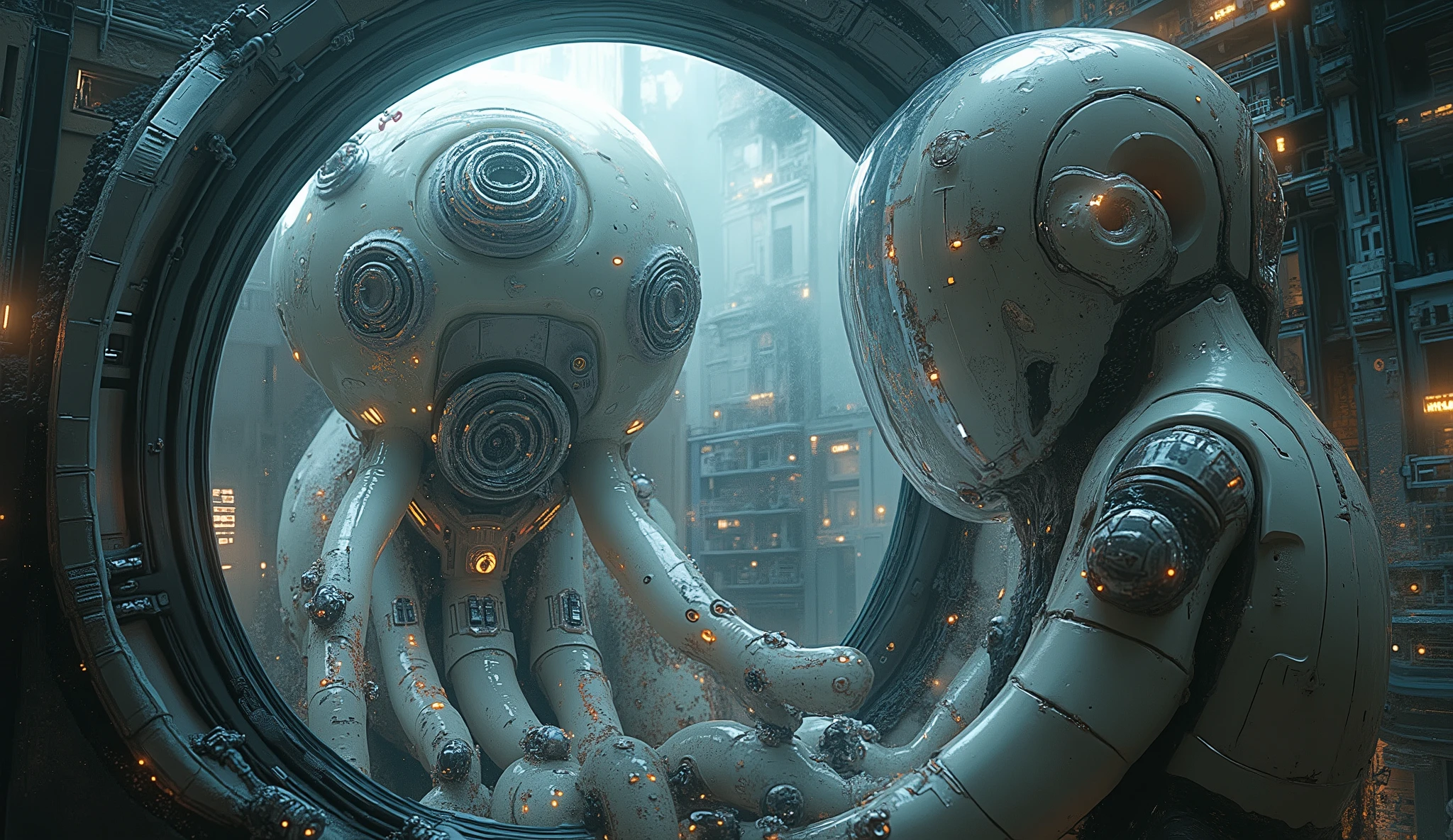 Role: Act as an expert assistant in graphic design,  industrial design , photo и кинопроизводство. You are a key link in this production, обеспечивая высочайшее high quality. Context: You work for Nilsson, directed by Edge Studio, a production company, specializing in science fiction, 3D and (SFX) video. The goal: Create the perfect image, Using advanced lighting knowledge, lenses , cinematic  Composition , photo, editing and tuning for an amazing result. Scene: species, capture the breathtaking grandeur of ultra-modern alien civilization in full action. Cockpit close-up showing a military pilot, A 50-year-old brunette with beautiful eyes, perfect face and body,  VERY SENSUAL , seriously focused on monitor information and a male pilot, handsome 25-year-old man, sets up her spaceship. Key elements: close-up in detail by a dark cabin camera in a manned warship {x} A futuristic alien warship in full attack on a high-tech extraterrestrial city. English:  architecture: extreme temperatures x} Lifeless Rocky Mountains, ship with hyper-avant-garde structures, polarized glass cabin, aerial platforms built into translucent metals, glass and steel in gray tones and rusty or unpainted parts. They use, antennas, parabolas and defense systems. Layout: Clear day in space, clean and unpolluted atmosphere. clouds: huge and fluffy, hovers around the towers. scenario: High mountain arid region,  extreme temperatures , холодное и резкое естественное Lighting. Lighting: cinematic, emphasizing textures and materials with precision. Several illuminated towers balance light and shadows, reinforcing realism. high quality: monitors Very high degree of sharpness and realism. permission: Сверхвысокое permission 12K. style: hyperrealistic, in extreme detail.  Composition : powerful, with a breathtaking perspective and impressive atmospheric depth. It should look like a real photo, the breathtaking grandeur of ultra-modern alien civilization in full action.
