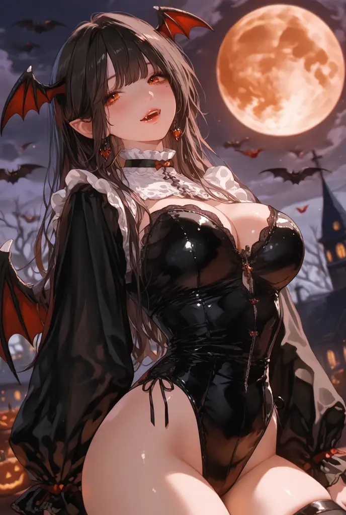 (((((Horror illustration))))), ((fantasy illustrations)), (((masuter piece))), ((dynamic ungle))、((eyes glowing red))、 ((Many monsters))), (Spirits)、(Monsters walking side by side at night)), (((Detailed background)))、(((Best Quality))), (((Best Illustration)))、 (((Best Shadow))), (((extremely delicate and beautiful)))、 (Back Light)、((Extremely delicate and beautiful)), (((a dark night)))、 ((Wind)), (Moonlight), (((Multiple Mature Female Vampires)))、 Multiple Mature Female Vampires、Multiple Mature Succubus、 with large wings like a bat,,,,,,,,,,,,,,,,,,,,,,,,,,,,,,,,,,,,,,,,,,,,,,,,,,,,,,,,、(Black nails)、(long claws)、(Slender face)、 , (((Fangs grow))), ((bleeding from the eyes,,,,,,,,,,,,,,,,,,,,,,,,,,,,,,,,,,,,,,,,,,,,,,,,,,,,,,,)),red eyes、 ((((One person is lying on his back、The other is on top of it、French Kissing))))、 ((Black Long Hair)), (Shiny hair), (((Jewelry Pearl Red Eyes)))、 (finely detail)、 (((scornful eyes))),、 (((Moonlight))), Abundant bloom, (((Four seasons fold々The beauty of)))、 (dead wood)、(Withered flowers})、seductiv、Mature Multiple Female Vampires、、、、、、、、、She wears black transparent suspender stockings and black high heels。Femme and move、(((( provocative gaze、Entice your audience、Look at your audience with contempt))))。 lip。offcial art。8K Wallpaper Multiple Mature Female Vampires、the kiss、cuddling、hand on the 、fine panties、Beautiful exposure 、pointed 、beutiful 、二重まぶた、 body、Full 、Moisturized skin、((((、toppless))))、Strapless、Pose Seductive、a bed、Slender Leg、open one's legs、thin-waist、lie on one's side