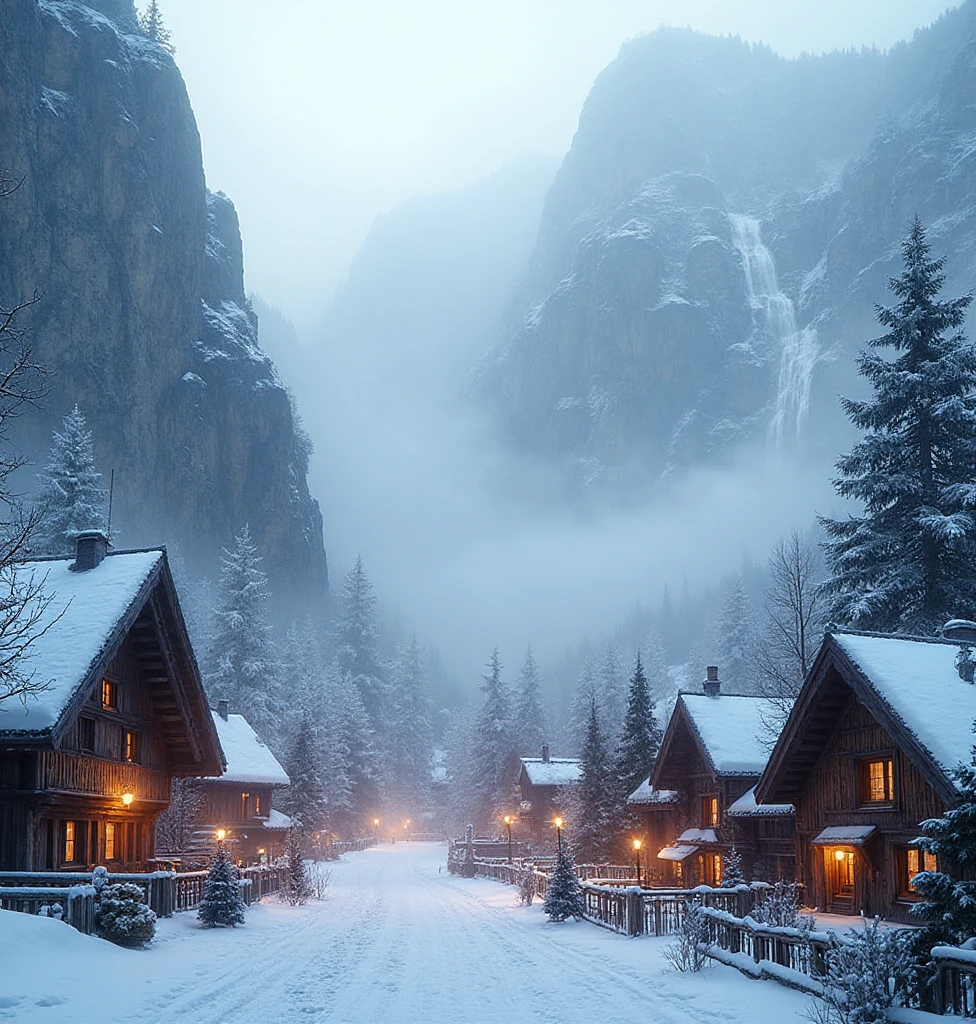 jeune femme de 25 ans, brune aux yeux bleus, balcon d'un chalet, , wool scarf on the shoulders, string multicolore ,porte jarretelle, en pleine montagne, neige, hiver, snowy mountains in the background