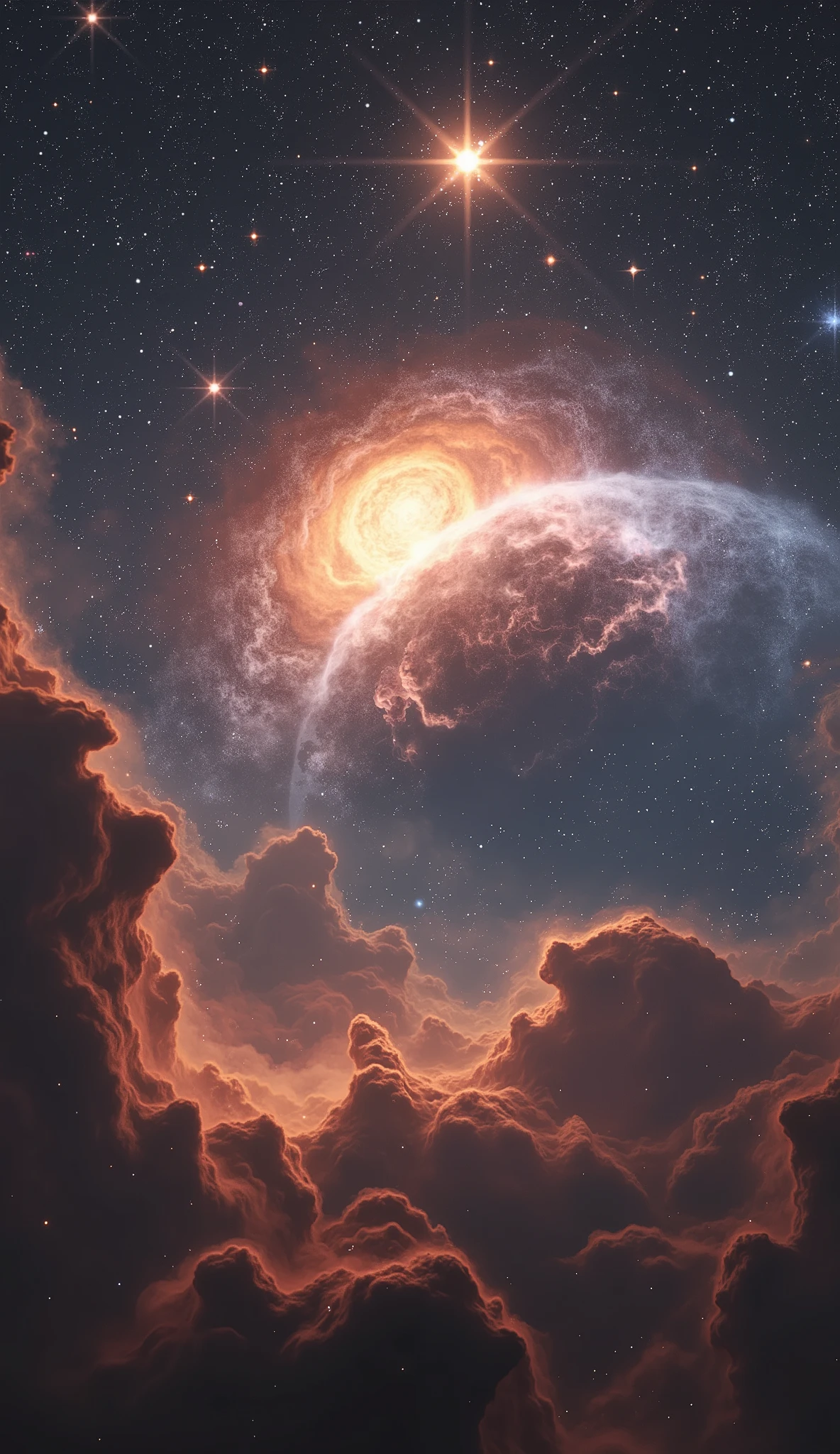 Astronomical journey,(vast universe),wide angle,((surrealistic cinematography of vast deep outer space:1.5)),((billions of galaxies in the universe scenery)),emptiness,(clearly and distinctively depiction),(nebulae),((ultra detailed every feature on the scene)),(best for filmography),,,(perfectly depth symmetrically depiction),(cinematic dynamically best rule of thirds and golden ratio composition as a base image:1.3),universe,surrealistically full depth,(cinematography angle|hyperrealistic:realistic scenery:3d texture over the scenery),neutron stars,best videography angle,hdr,(mystery vibe),majestic,(dynamic image composition),(octane 3d rendering|best lens shot:1.3),(surrealism complexion),(beauty of astrophotography art:1.5),(best image aperture),(full details depth of field),(best shutter speed),(RAW photo image),(photorealistic|photorealism:hyperrealism style),(realistic depth 3d:cgi:1.3),(trending on cgsociety:devianart:unreal engine 5),,(best photography:national Geographic style), aetherPunkAi and mythPunkAi artwork, digital art,best lighting concept,astronomical motion,inspired by astronomical wonder artwork,(sfw),