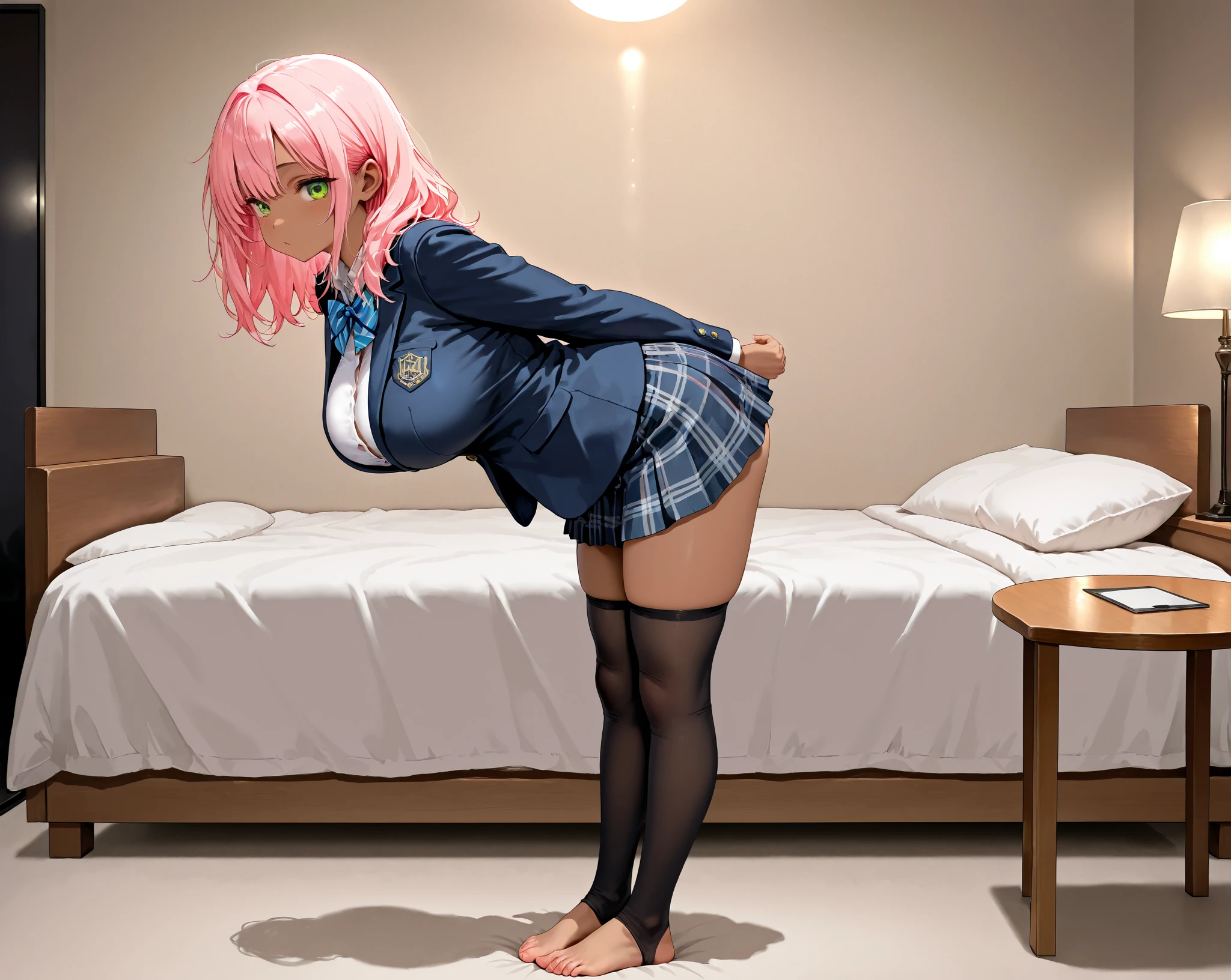 Several adult men in suits hug a girl in a cute pink  and cute pink   and fondle her 、A girl is surrounded by men carrying rifles、Office at work、During the fire、A girl is  with an older man in the rear 