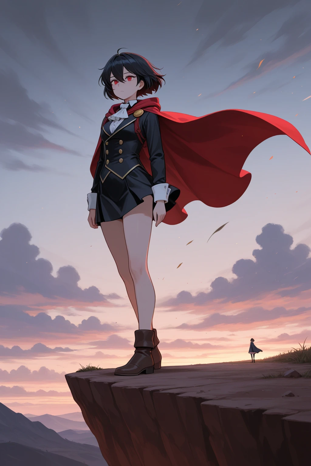 casting magic, magic, staff, holding staff, explosion, full body, hat, holding, open mouth, standing, boots, cape,megumin, megumindef