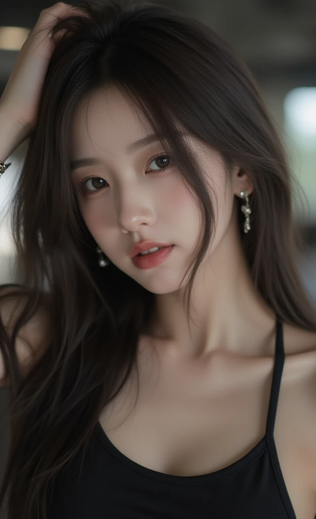 1 woman、Korean、Korean、cyberpunk suit、smooth rubber、tight suit、chest chuck、intricate details、high quality、(upscale:1.4)、Staring at me、ultra realistic 8k、Perfection face、perfection、clean、masterpiece、professional artwork、famous works、Perfection face、beautiful expression、beautiful eyes、short black hair、high heels、wet hair、very big breasts、best image quality、natural background、(focus on chest)、, (RAW Photography:1.2)、top-quality、white, a beautiful detailed girl、tight water suit、 wet suit, a smile、Twin-tailed、extremely detailed eye and face、beatiful detailed eyes、huge filesize、hight resolution、hight resolution、8k wallpapenely detail、Highly detailed ticker uniform 8k wallpaper、Light on the face、movie lighting、16-year-old girl、sexy pose、(photorealisim:1.4)、illustratio、surrealism、 frombelow、super detailing、​masterpiece