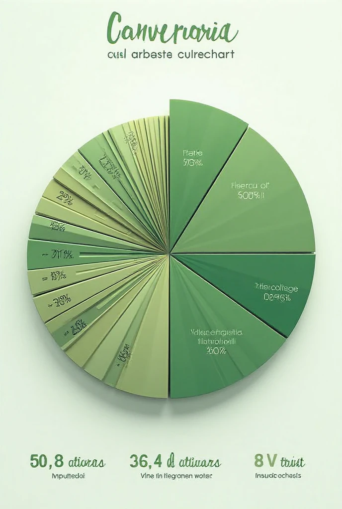Create an extremely professional 3D pizza chart, modern and well ...
