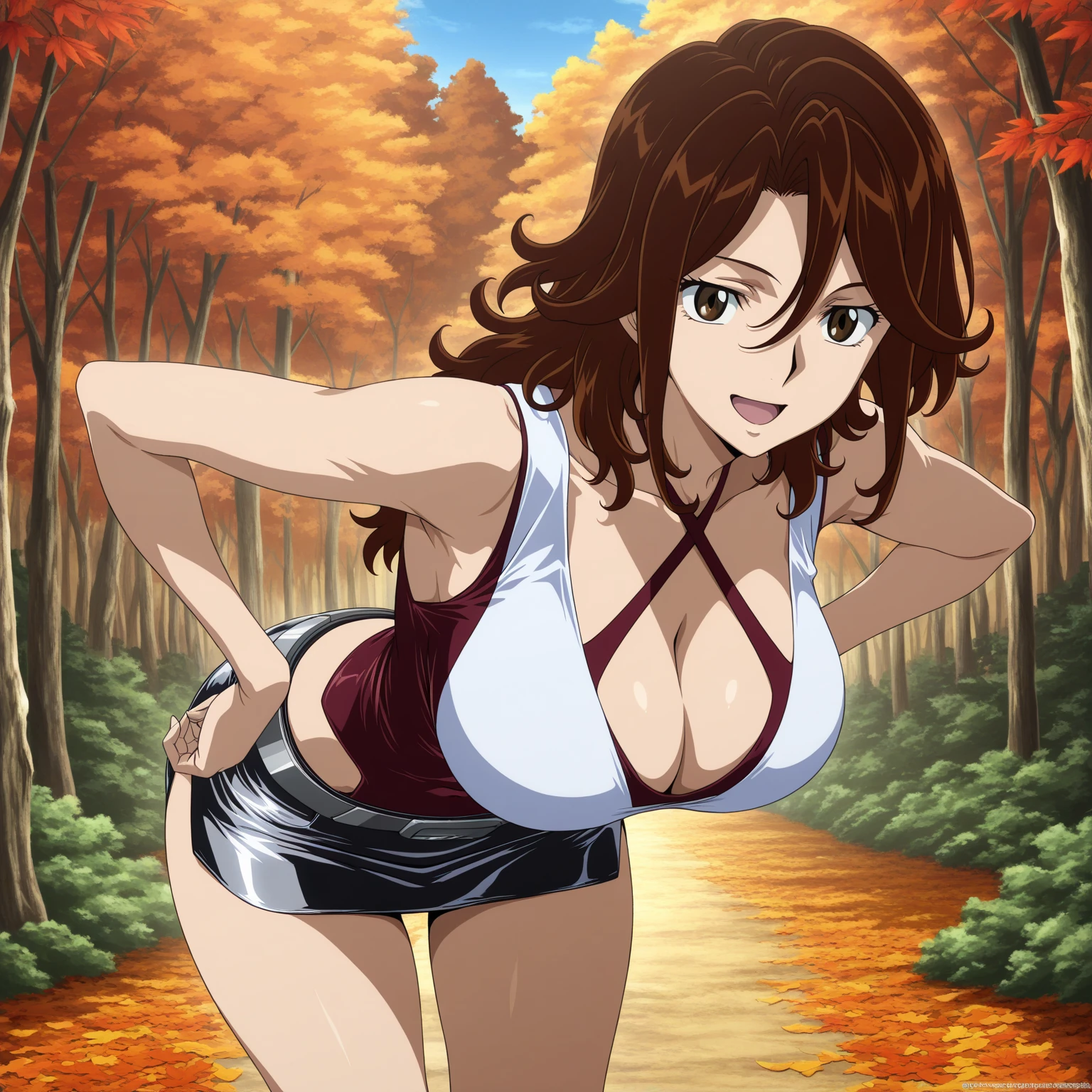 (wrestler), body view, anime style: 1.8, anime drawing, ultra detailed face, ultra detailed body, 4k, Sumergai Lee Noriega, (standing), best quality, anime style, hires, highest definition, digital blending, bold drawing lines, ((wwe diva), (location: wrestling arena, crowds watching), ( slim body, little biceps, thighs, off-shoulders, (curvy: 2.8)), ((white bikini, shorts, groin, , white gloves, collar, elbow pad)), victorious, winner, gentle, (big breasts, smile), (big eyes, brown eyes), (clapping), (brown hair, loose hair, curly hair, wavy hair, long hair, missy hair), 27 years old,