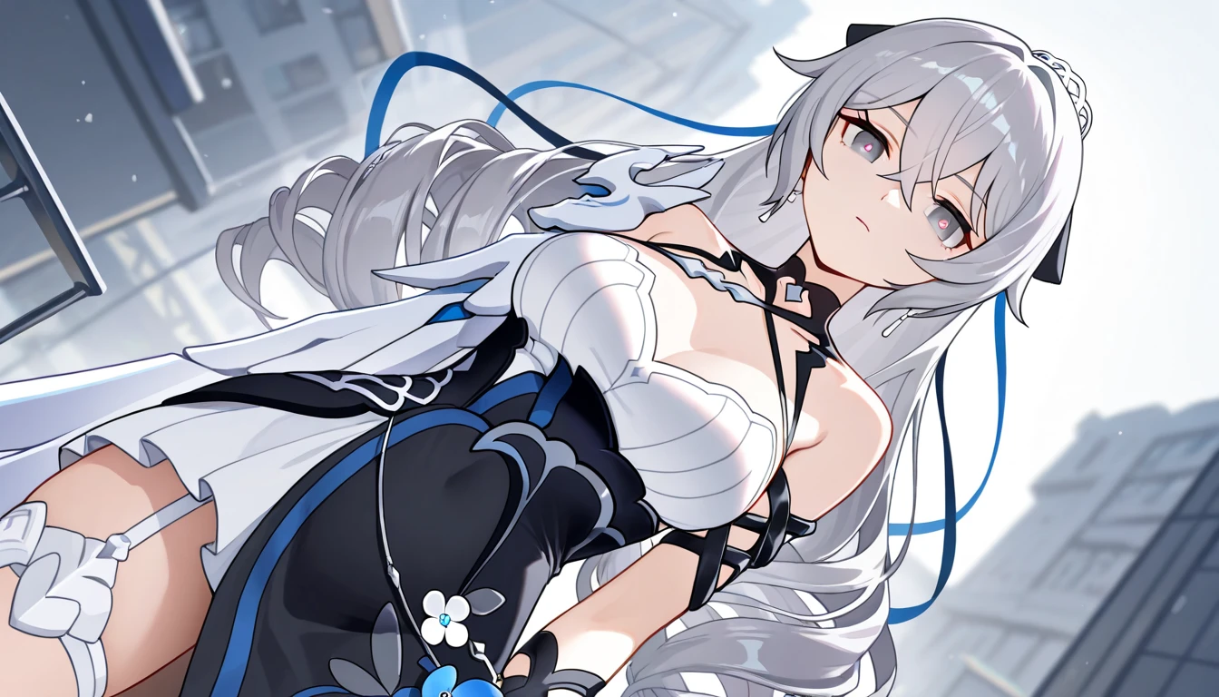 ((full body)),Teenage Girls in Anime, Blue and grey metal armor, Blue hand and thigh accessories, Short dark blue-gray hair, hair accessory, Grey Eyes, Silver earrings, nose, Curious, Healthy Skin, Very dirty, head, shoulder, Small box, arms, Have a map, Narrow waist, feet, Medium thighs, Has black robotic legs, cute, Bright colors on the shirt, Futuristic marble white palace, Shining light in the sky, Stand next to a wall, Cinematic Light, High resolution, Highest quality, Super detailed, Detailed face, (Detailed eyes), Highest quality, Super detailed, masterpiece, (Detailed face), Beautiful face, feetを見せて, 