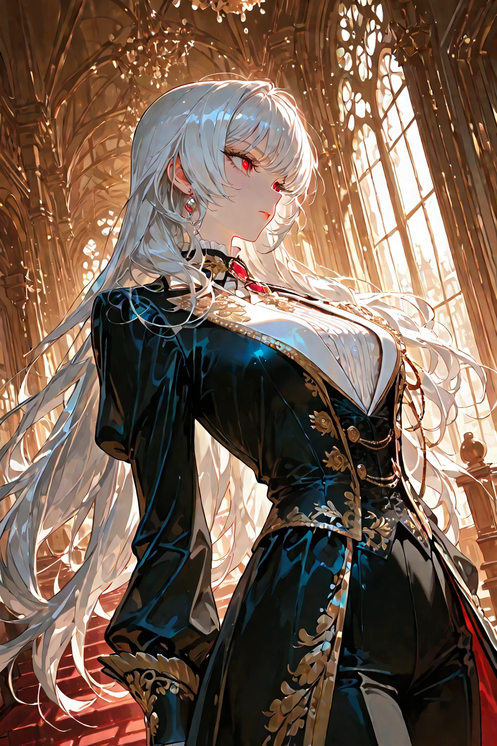 { -  error}(Masterpiece - Ultra-detailed, very high resolution) Prepare to be enchanted by a true masterpiece that combines ultra-detailed art with high-resolution rendering. . meman. This work depicts a mesmerizing adult elf with long white hair (1.3) and captivating yellow eyes (1.2), emanating an aura of elegance and mystery in medieval settings. The intricate details and realistic textures invite you to explore every aspect of this enchanting composition. Woman wearing elf costumes. Red lips. No cleavage. small breasts. NO CLEavage. pés no chão, corpo inteiro, pés amostra. Get ready to dive into a world where beauty and craftsmanship merge perfectly