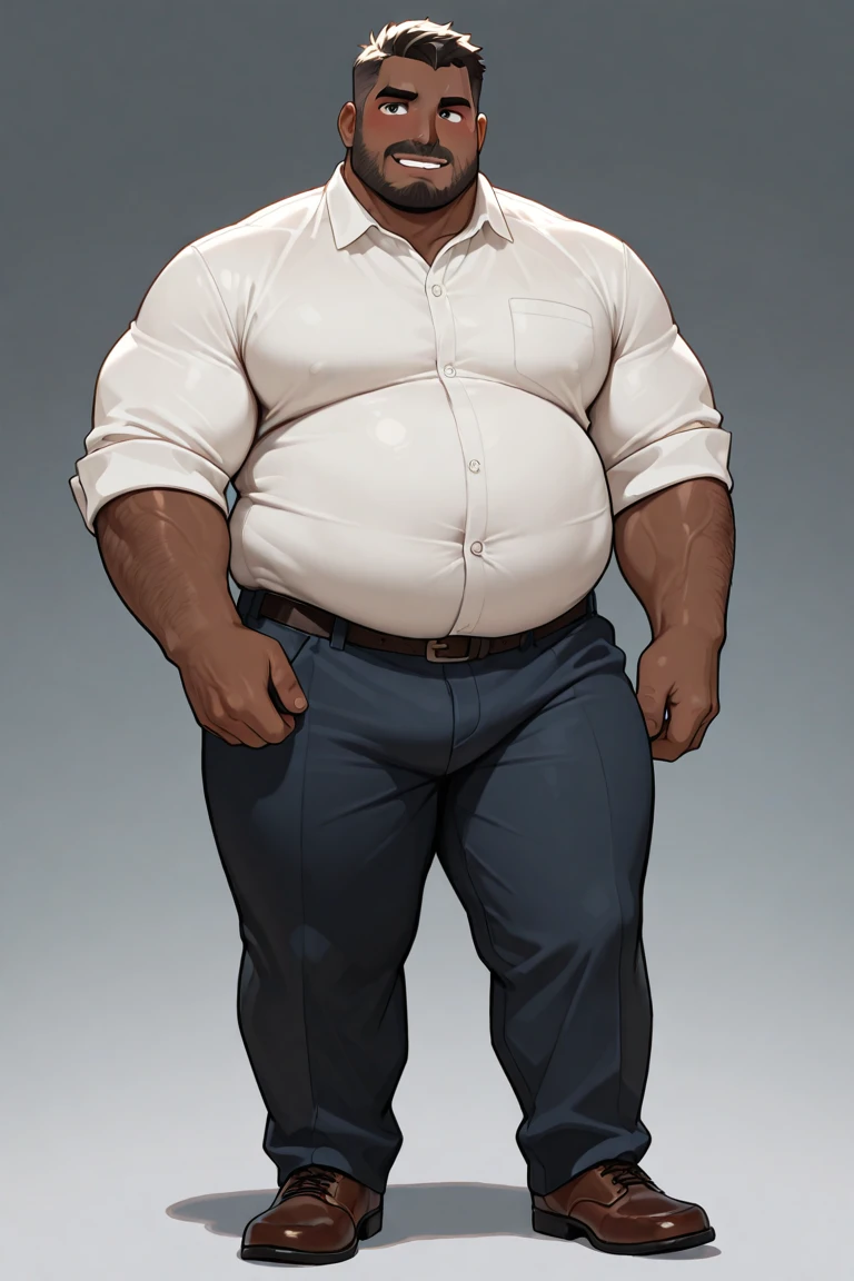 Caricature of a black guy, bald, , muscular body, wearing sun glasses