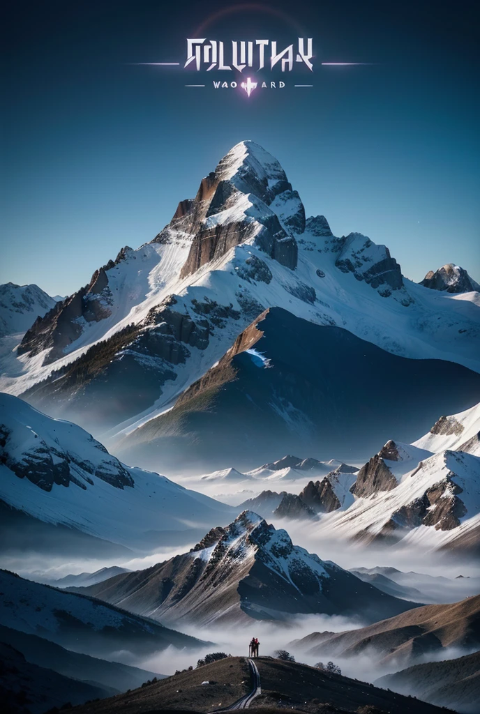 Double exposure of a dog and a mountain, natural scenery, watercolor art, vibrant, 3d render, dark fantasy, conceptual art