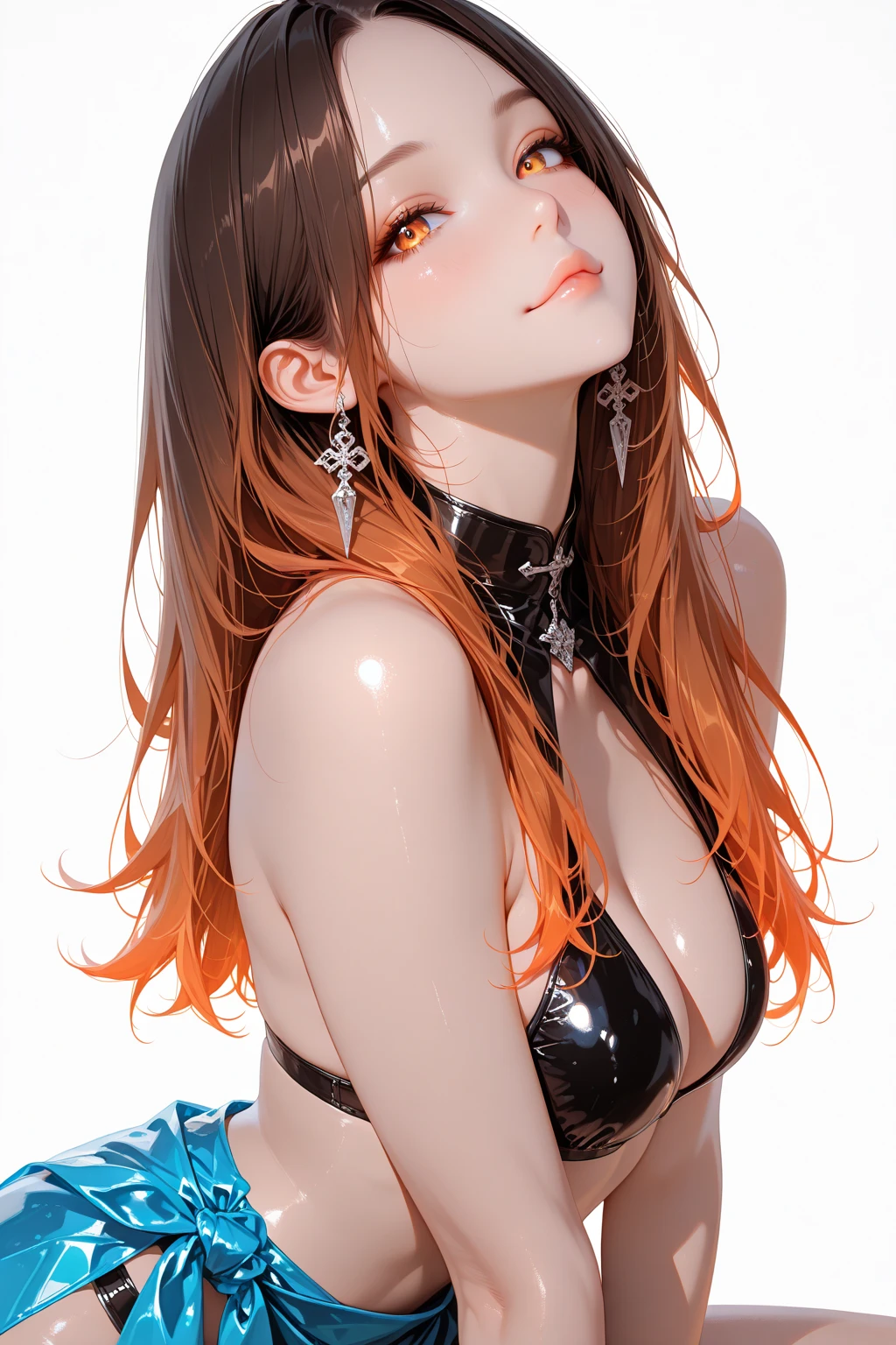 (1 Mechanical Girl)、top-quality、​masterpiece、超A high resolution、(Photorealsitic:1.4)、Raw photo、女の子1人、Golden hair、glowy skin、(((1 Mechanical Girl)))、(Small LED)、((super realistic details))、portlate、globalillumination、Shadow、octan render、8K、ultrasharp、Colossal tits、Raw skin is  in cleavage、metals、Details of complex ornaments、Japan details、highly intricate detail、Realistic light、CGSoation Trends、Red Eyes、radiant eyes、Facing the camera、neon details、(Mechanical limbs)、(blood vessels connected to tubes)、Mechanical vertebrae attached to the back、mechanical cervical attaching to neck、(Wires and cables connecting to the head)、Gundam、Small LED、,Mechanical thighs、Toostock、