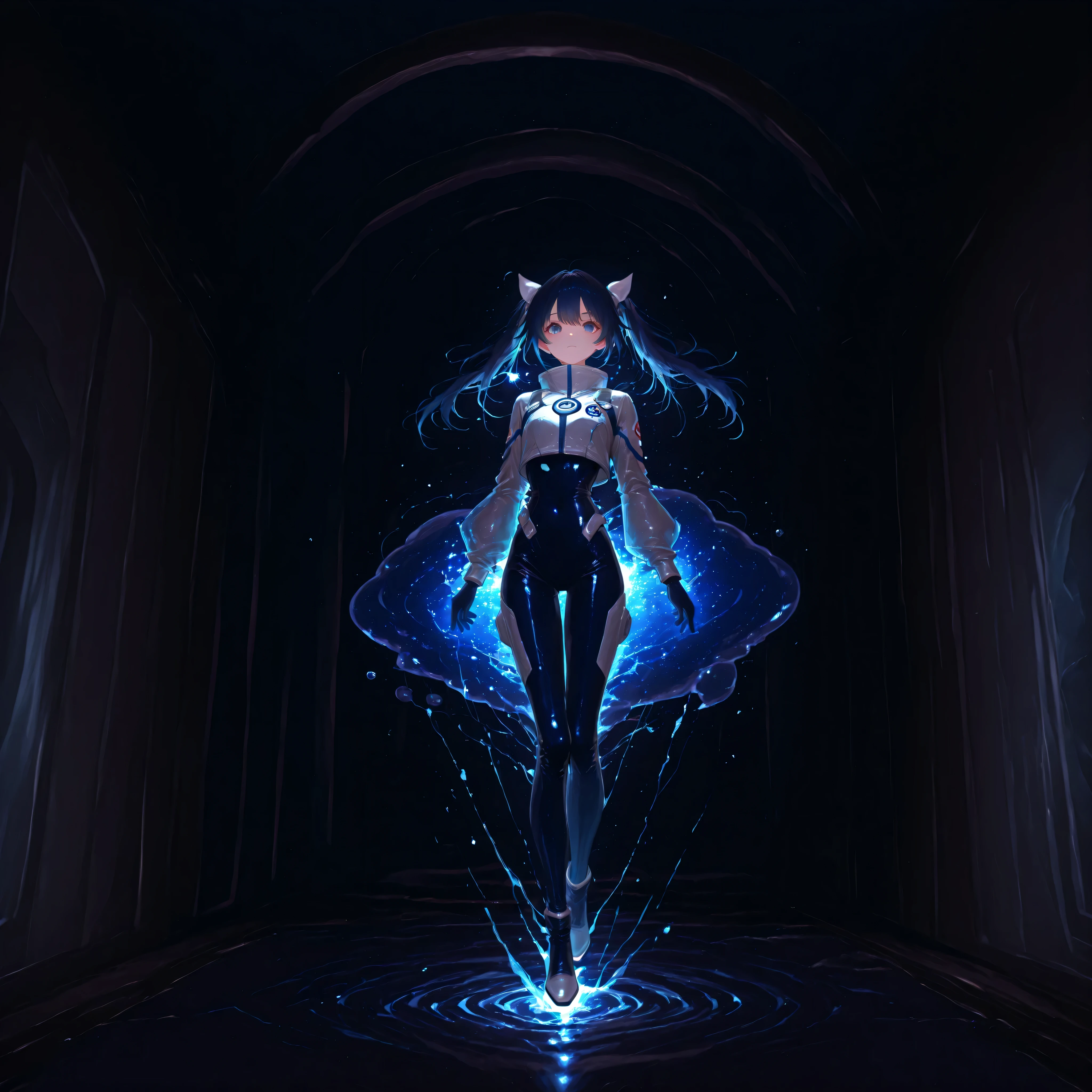 (Inside a shabby spaceship:1.7)、night、(Body floats:1.6)、Wide々A stylish interior、Ruins、Space Suit、Dark Blue Hair、height twin tails、
Active women、score_9,score_8_up,score_7_up,top quality, detailed clothing、femininity(femininity)、dynamic angle、Dynamic Action、 Active Action