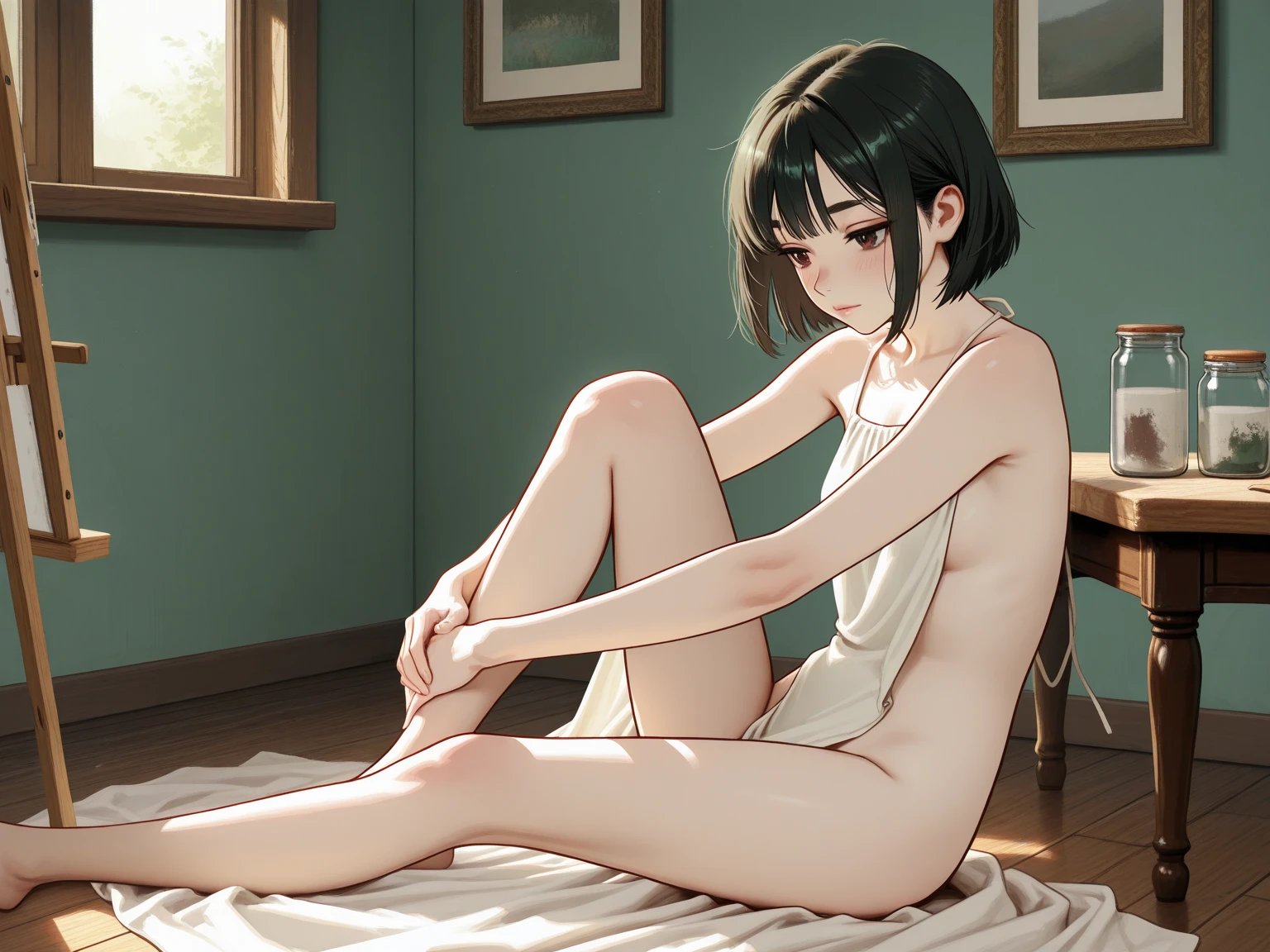 A skinny ?????  with small ???????,1 boy, ?????,???????????