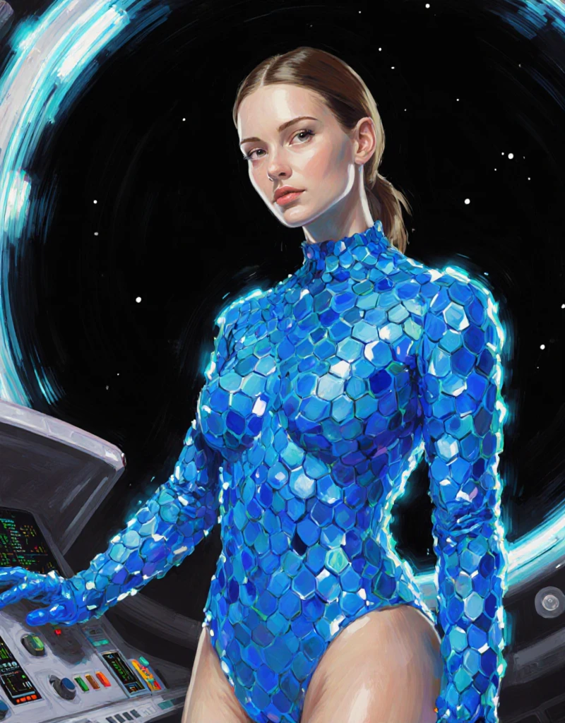 sci Fi beautiful busty alien space  woman