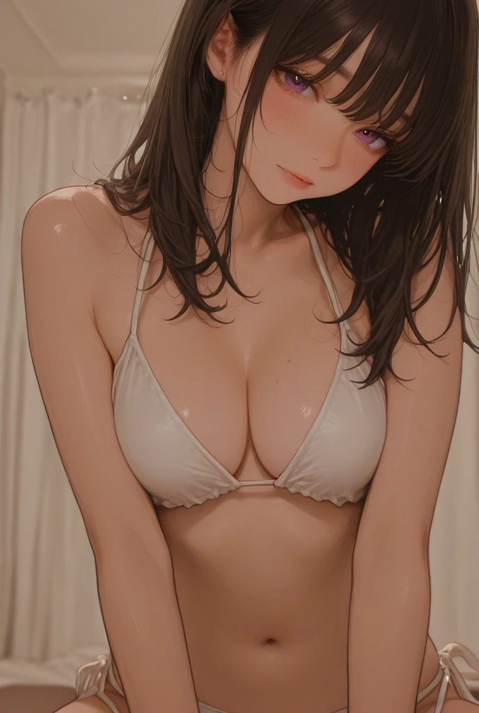 Browsing Caution，(Very delicate，highest quality、8k），(Man and mature woman having sex)，blush，Brown haired woman，Speech bubble，Adult Toys，smartphone，Drooling，Cunnilingus