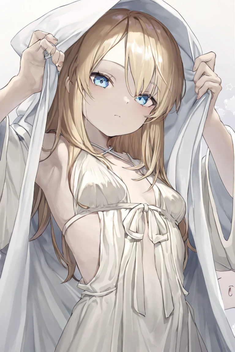 22year old, girl, white background, kawaii, full body, blonde hair, gal