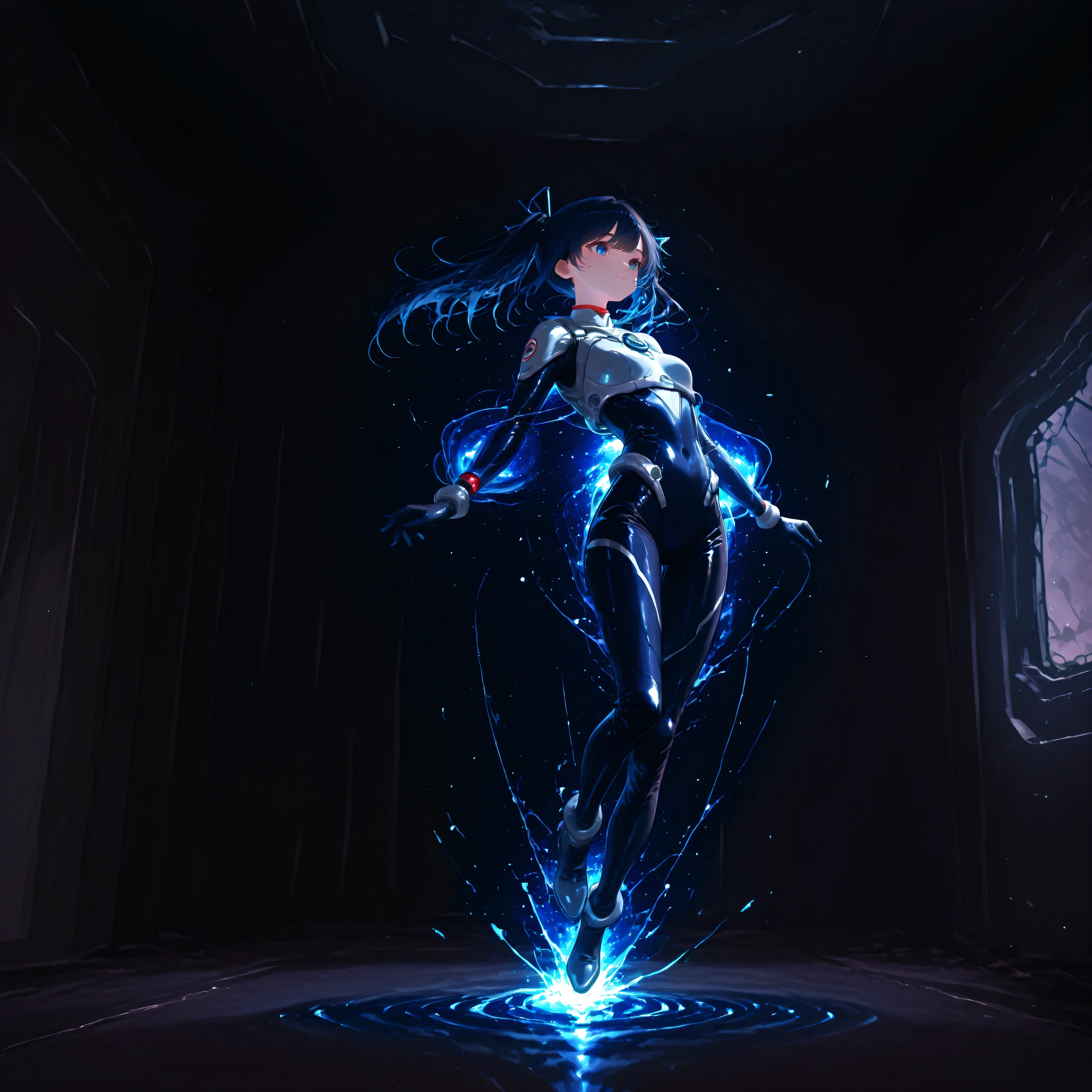 (Inside a shabby spaceship:1.7)、night、(Body floats:1.6)、Wide々A stylish interior、Ruins、Space Suit、Dark Blue Hair、height twin tails、
Active women、score_9,score_8_up,score_7_up,top quality, detailed clothing、femininity(femininity)、dynamic angle、Dynamic Action、 Active Action