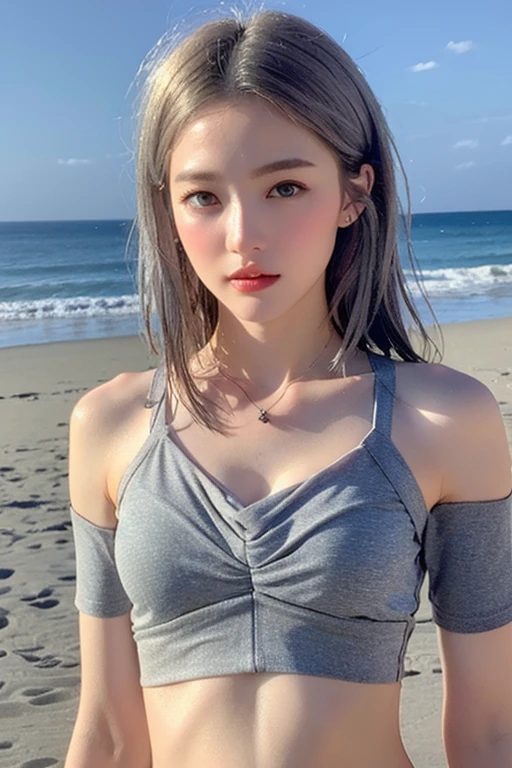 the same,
One Woman,

Golden Hair,
(Short Hair.05),Ashime,Perm,

Golden Necklace,
Silver petal hair ornament,

Natural skin texture,Big ,Narrow waist,

Jacket,
Long skirt,

Ocean,Slightly large , half submerged in water,expression(Puzzled),blush,from the front,Broken posture,

Natural depiction,
Beautiful depiction,
Shiny eyes,
Healthy Body,
Natural hairstyle,
Natural body contours,
Natural  contours,
Sharp eyelid depiction,
Keep the subject in the center,
Beautiful image quality,Delicate shades,4K,Very detailed,Delicate light adjustment,Delicate contour drawing,