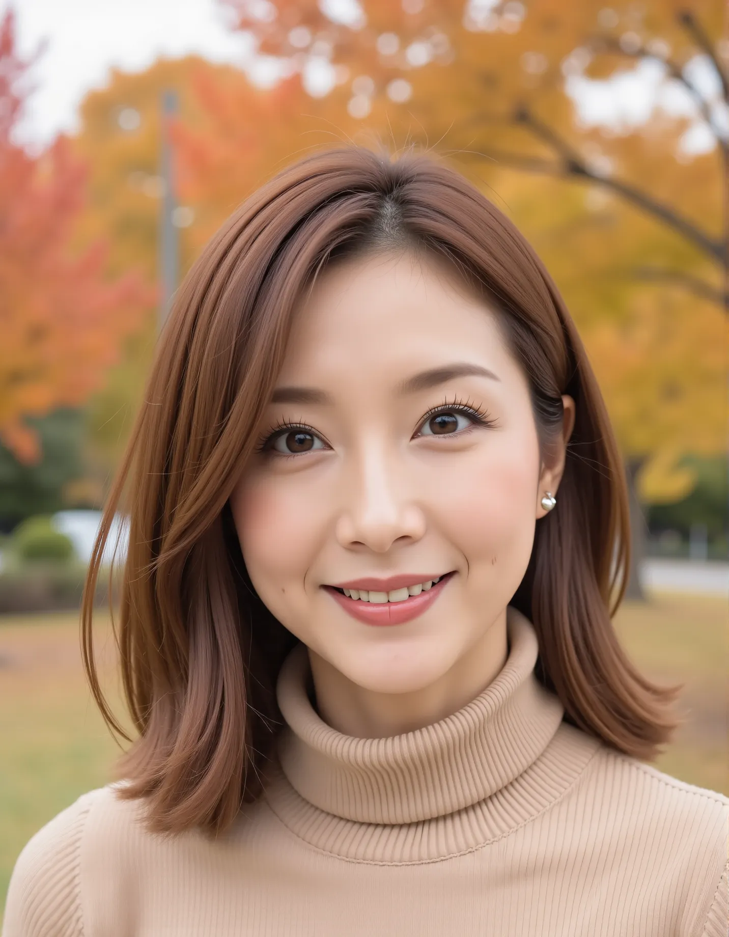秋の公園リアル肖像生成