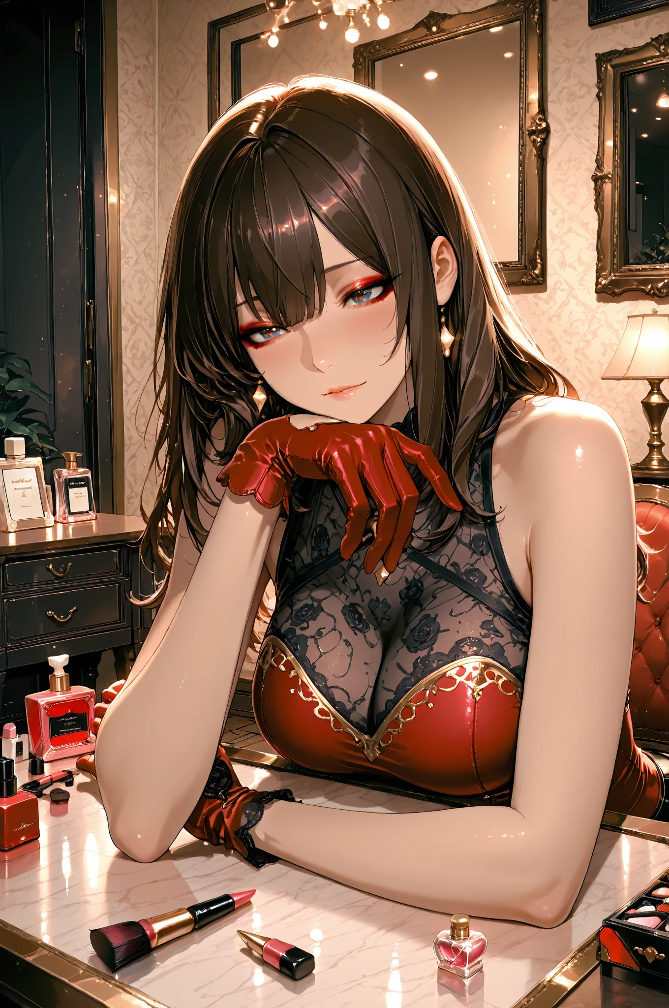 Tongue sticking out, saliva