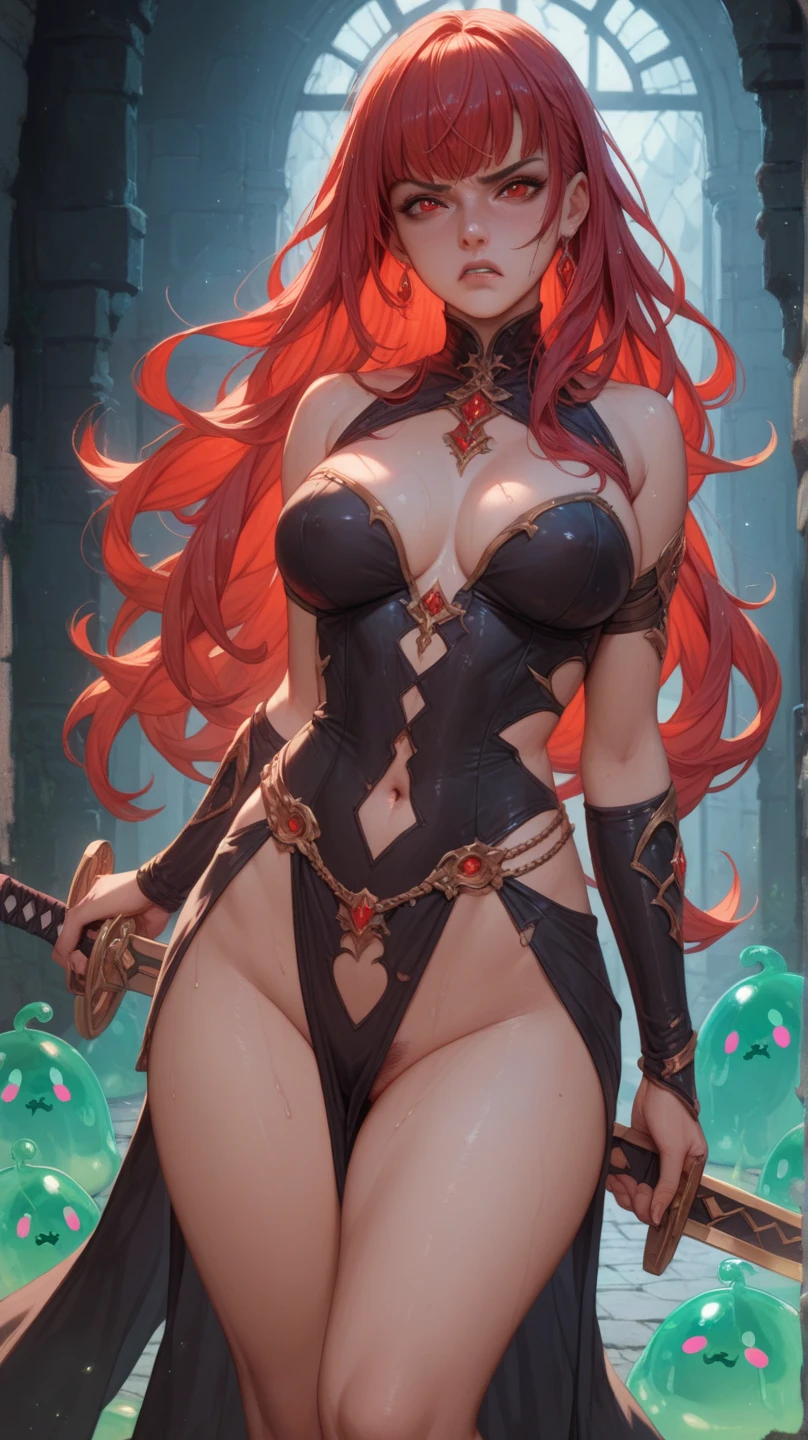 from below, 1girl, full body portrait, succubus, day of the dead facepaint and bodypaint, kneeling on the floor with ?????????, scary, detailed art in color, aroused expression, busty, curvy ????, ????, alluring, posing with ?????????, sheer lowleg panties with pubic hair visible, highly detailed fantasy art, beautiful fantasy art portrait, intricate detailed digital art, highly detailed digital painting, digital art fantasy art, mark brooks detailed, detailed fantasy digital art, amazing detail digital art, close-up portrait demoness skull,