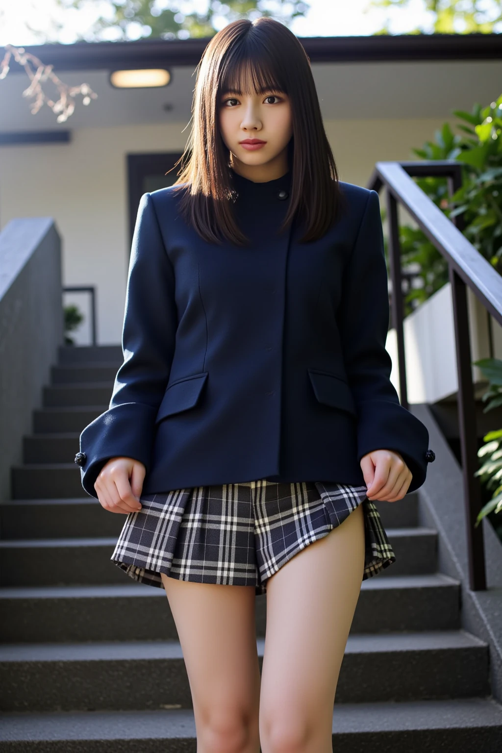 A girl dressed in fashionable clothes like those featured in fashion magazines for junior and senior high school students
