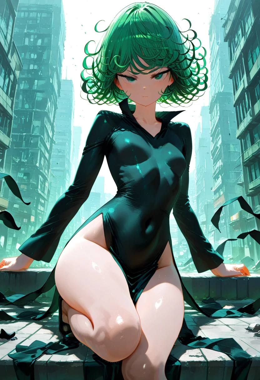Tatsumaki , Dynamic positions have a golden part, fragile physique, Street, floats in the air, close up portrait, stands leaning towards the floor, beautiful , White Nurse's Coat, Short skirt, ??????? fall out from under the robe, leans forward,  very ??????, arches his back, Portrait of a girl, standing in a ???? pose, leans forward, beautiful фигура, ????????, beautiful ?????, very ????, the texture is very durable，The picture is very clear and concise，incredibly beautiful，Temperament elegant，in a spacious room, нежное выражение лица Tatsumaki из One Punch Man, short green hair, green eyes, , heels, full body view, smiling, dynamic pose, Tatsumaki из One Punch Man, short green hair, green eyes, ,dynamic view, (masterpiece, Best quality:1.2),