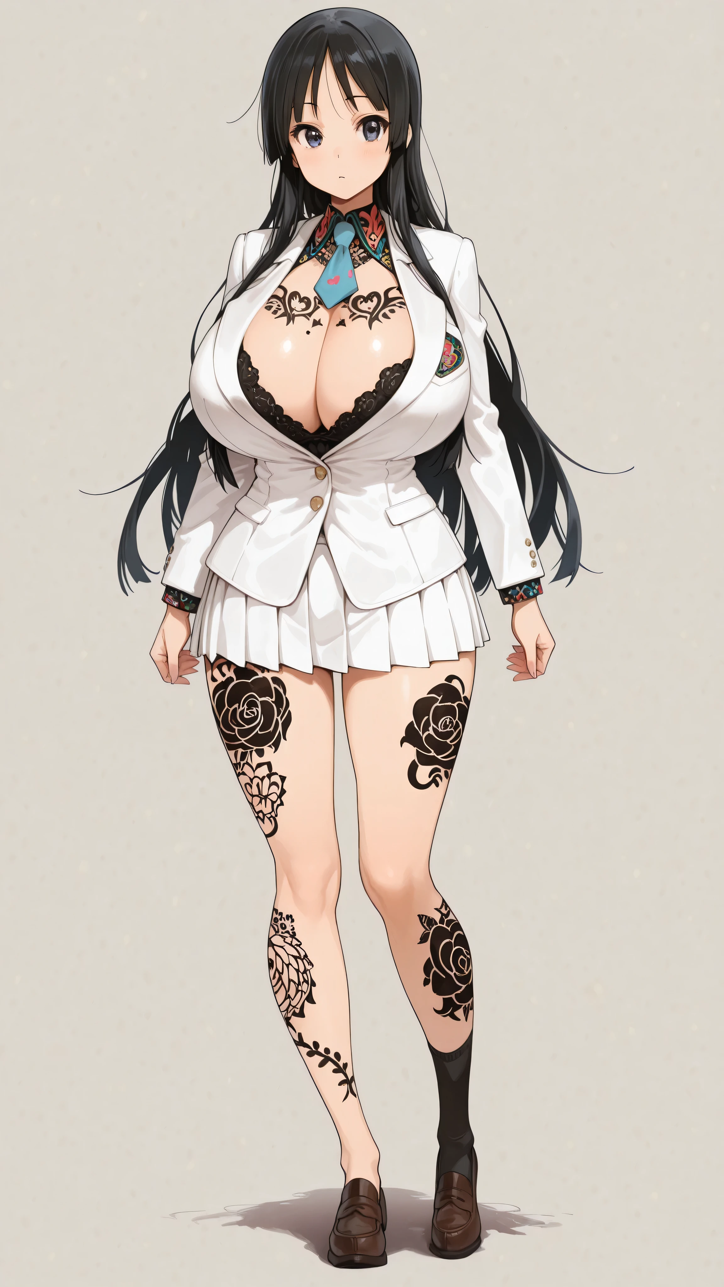 Akiyama mio,beautiful,4k,huge breast,lot of Pierce,lot of tattoo,school suits costume, masterpiece, best quality, very aesthetic,fullbody