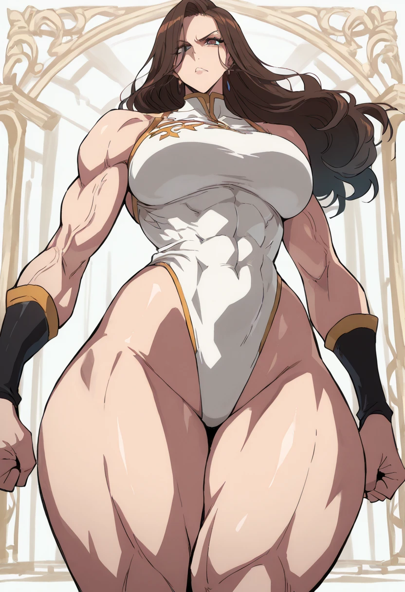 tall muscle nun womn flex her big biceps small suit abs big ass