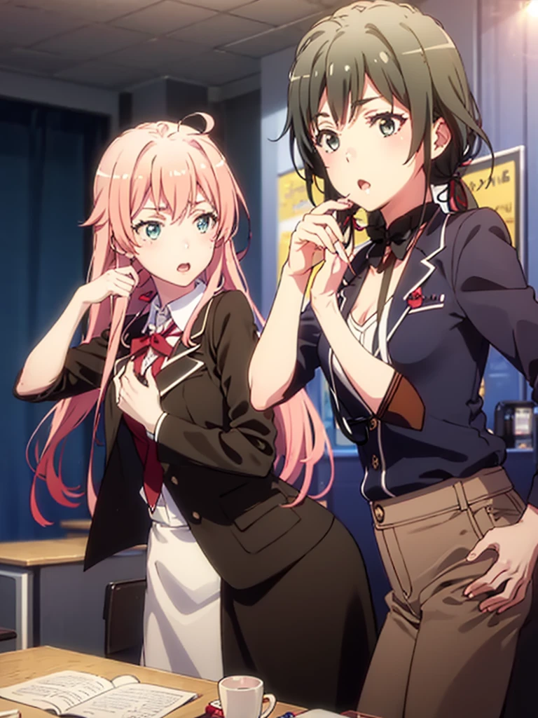 high school girl、Dressed in high 、School classroom、()、Grinning face、There is only one person、((((独奏))))、(one girl)、smirk、