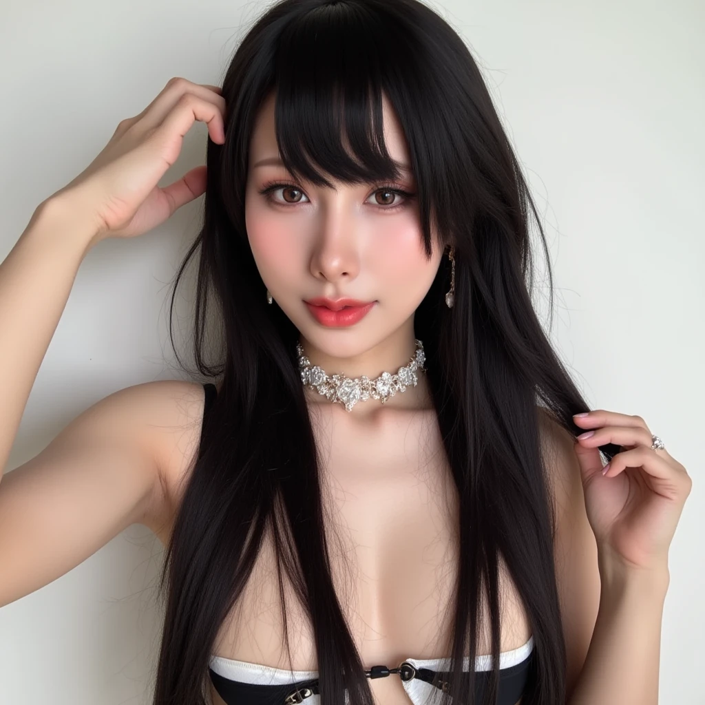 Anime boy with long black hair