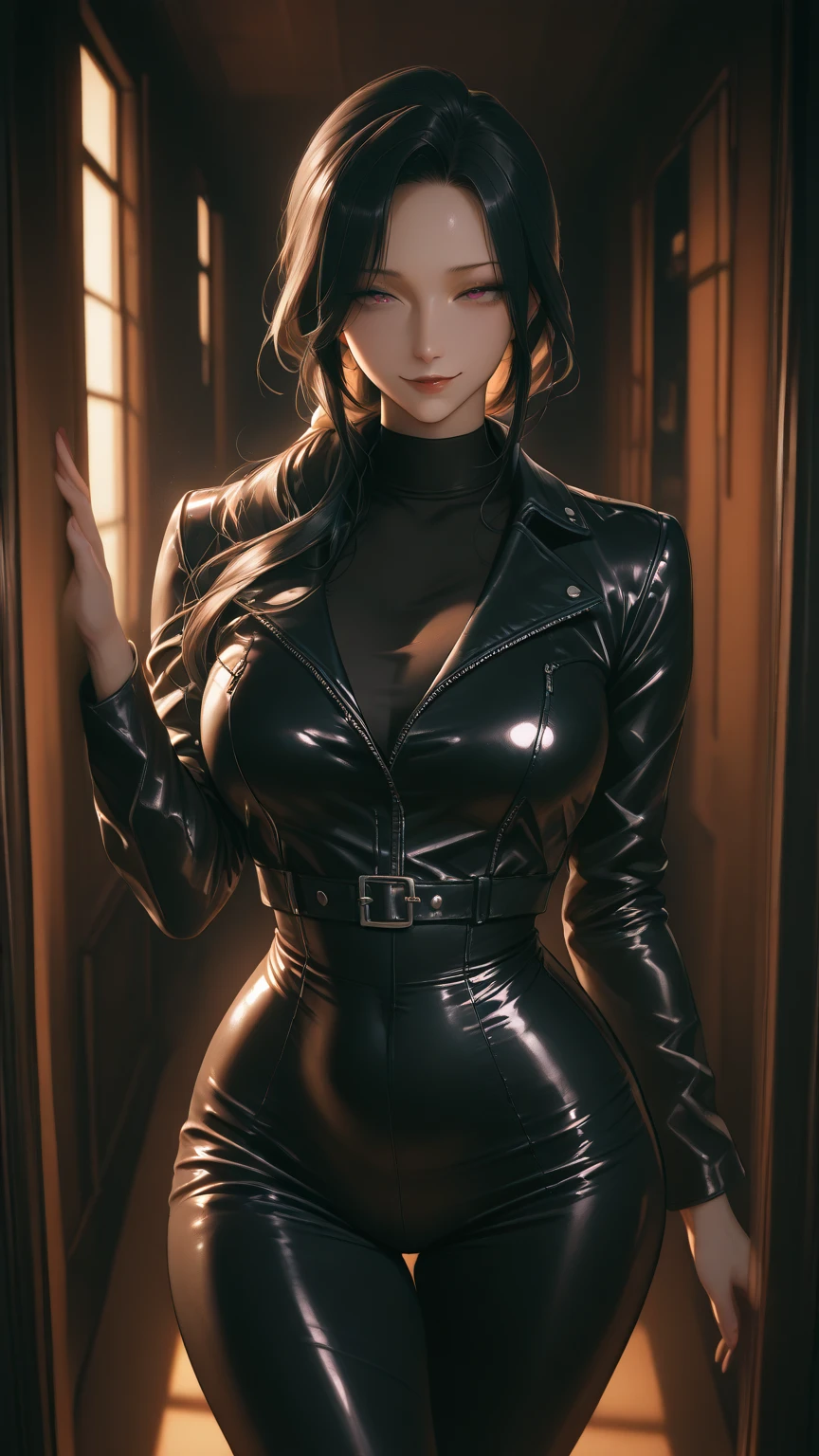 darkness room,  adult, glow in the dark paint on the walls, drawings on the walls, arcane style, Arcane's Bad Luck (character design 1.1.), standing in fight position, Very long blue braids, two long tails of hair, very detailled. anime styling, The secret of animation, Dark Composition, The dark room, luminescent paint on the walls, drawings on the walls, somber atmosphere, bright pink eyes (highly detailed bright pink eyes, pink pupils 1.1), Pink pupils, eyes very detailed, Beautiful figure, A girl, Beautiful figure (Proper Anatopy 1.1.), in full height (Full Body 1.1), slender figure, shapely legs, hair blue, long hair, Black leather skinny pants, very detailled face, very beautiful face, very sexy ass, in full height (Full Body 1.1), elastic small breasts, ass, Beautiful figure esbelta, small buttocks, Black tight suit, Masterpiece artwork，best qualityer，highy detailed，Visible at the feet， 8k resolution， Cao Cao